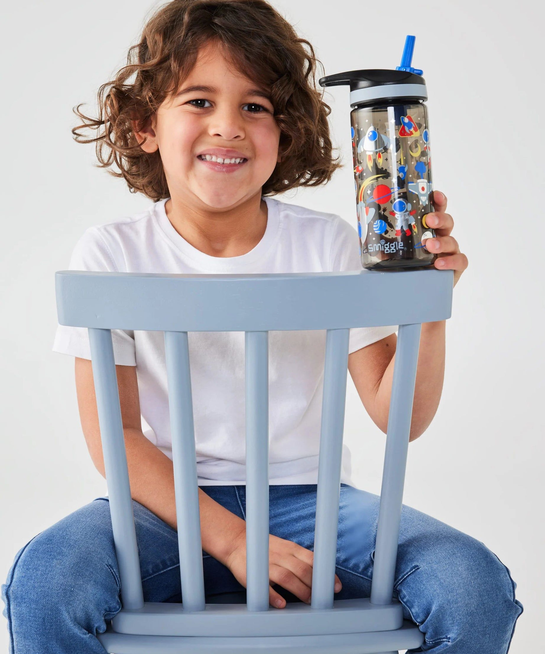 Smiggle - Lets Play 440 ML BPA'Sız Pipetli Suluk-Dinossi