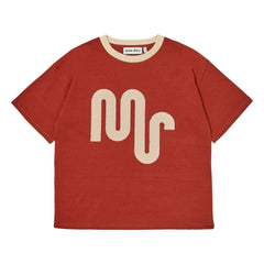 Main Story - Long Logo Organic Cotton T-Shirt | Brick red