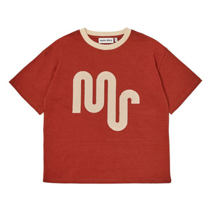 Main Story - Long Logo Organic Cotton T-Shirt | Brick red