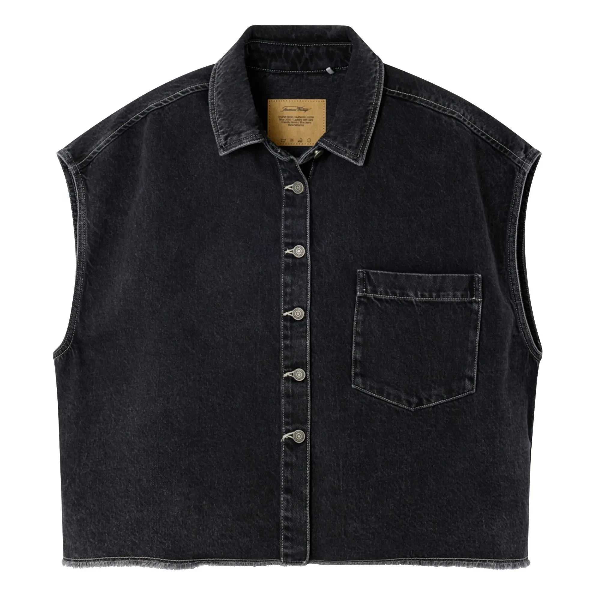 American Vintage - Yopday-B Pamuk Kolsuz Ceket | Siyah