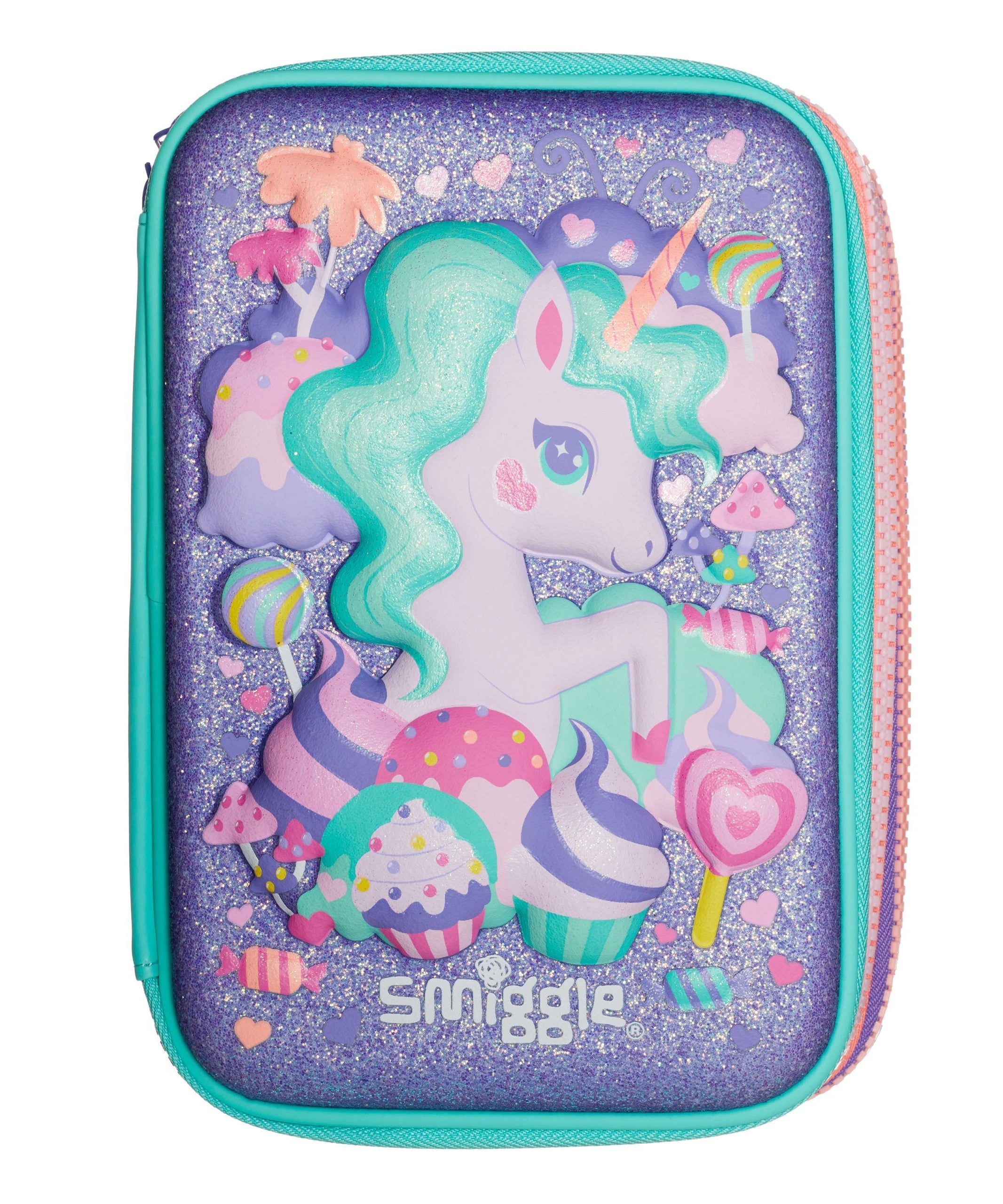 Smiggle - Splendor Üçlü Unicorn Hardtop Kalem Kutusu-Dinossi