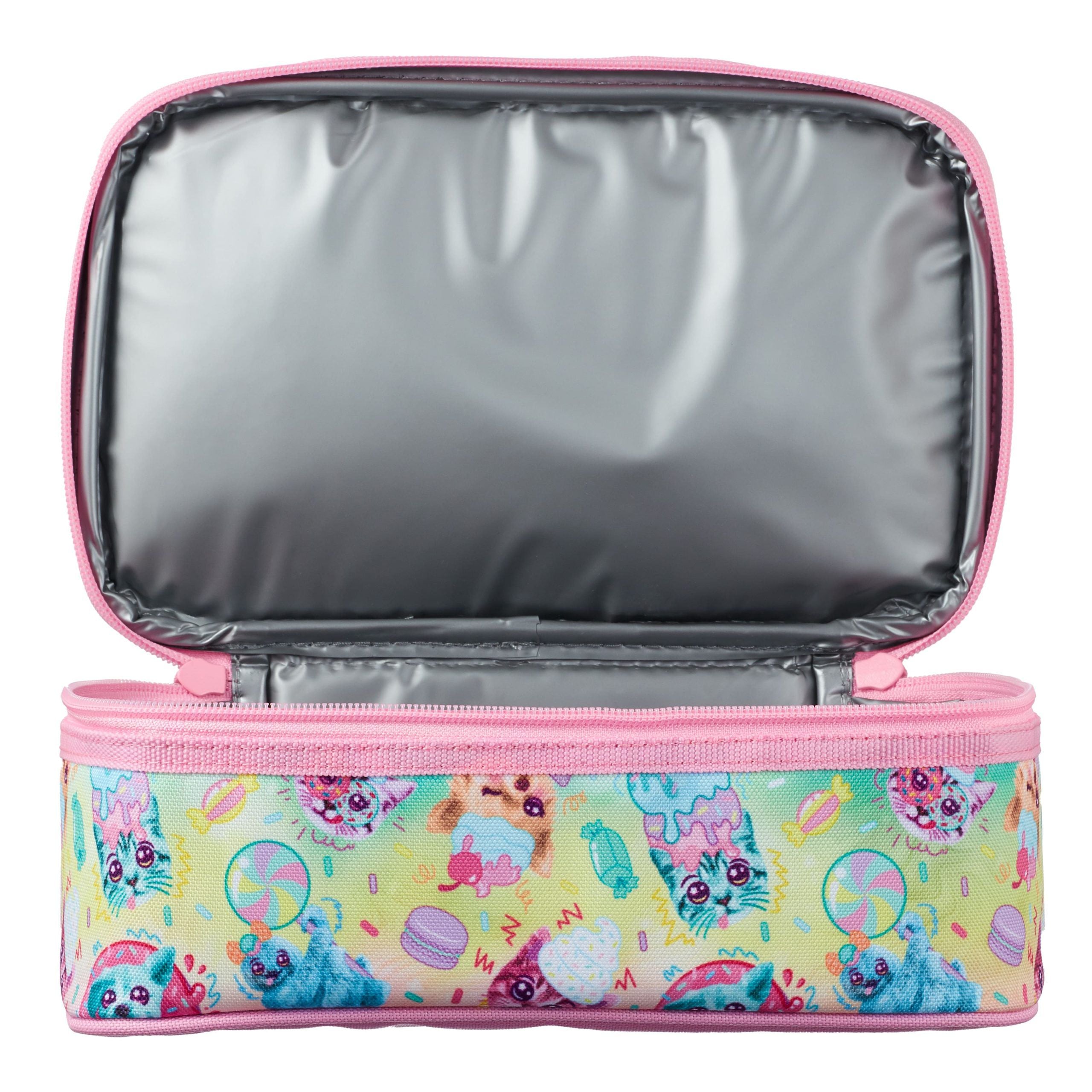 Smiggle - Galaxy Çift Katlı Tatlı Kediler Hayvanlar Beslenme Çantası-Dinossi