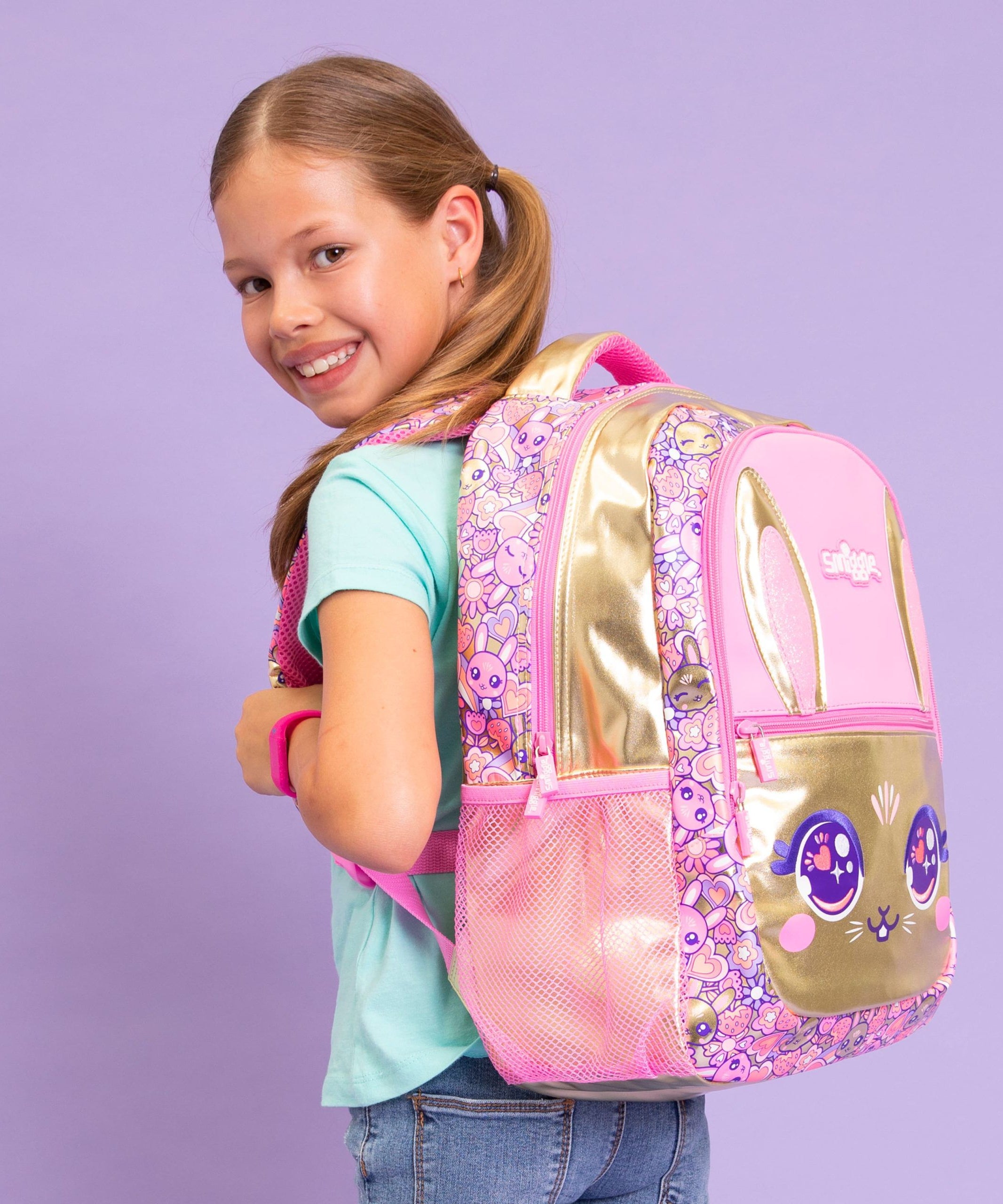 Smiggle - Gold Budz Klasik Karakterli Sırt Çantası-Dinossi