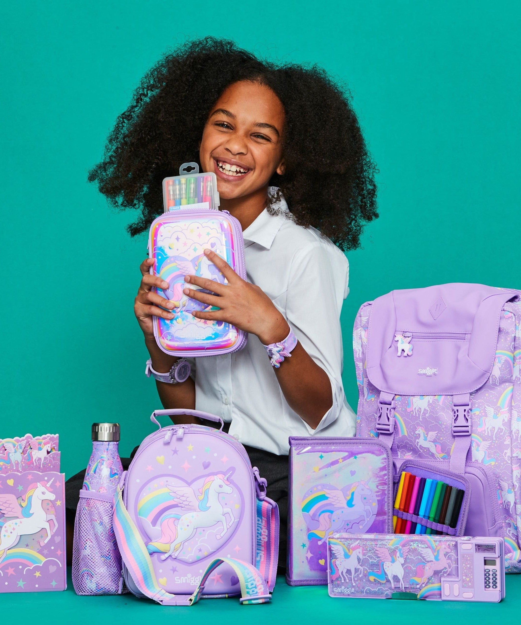 Smiggle - Beyond 3D Kabartmalı Unicorn Kalem Kutusu-Dinossi