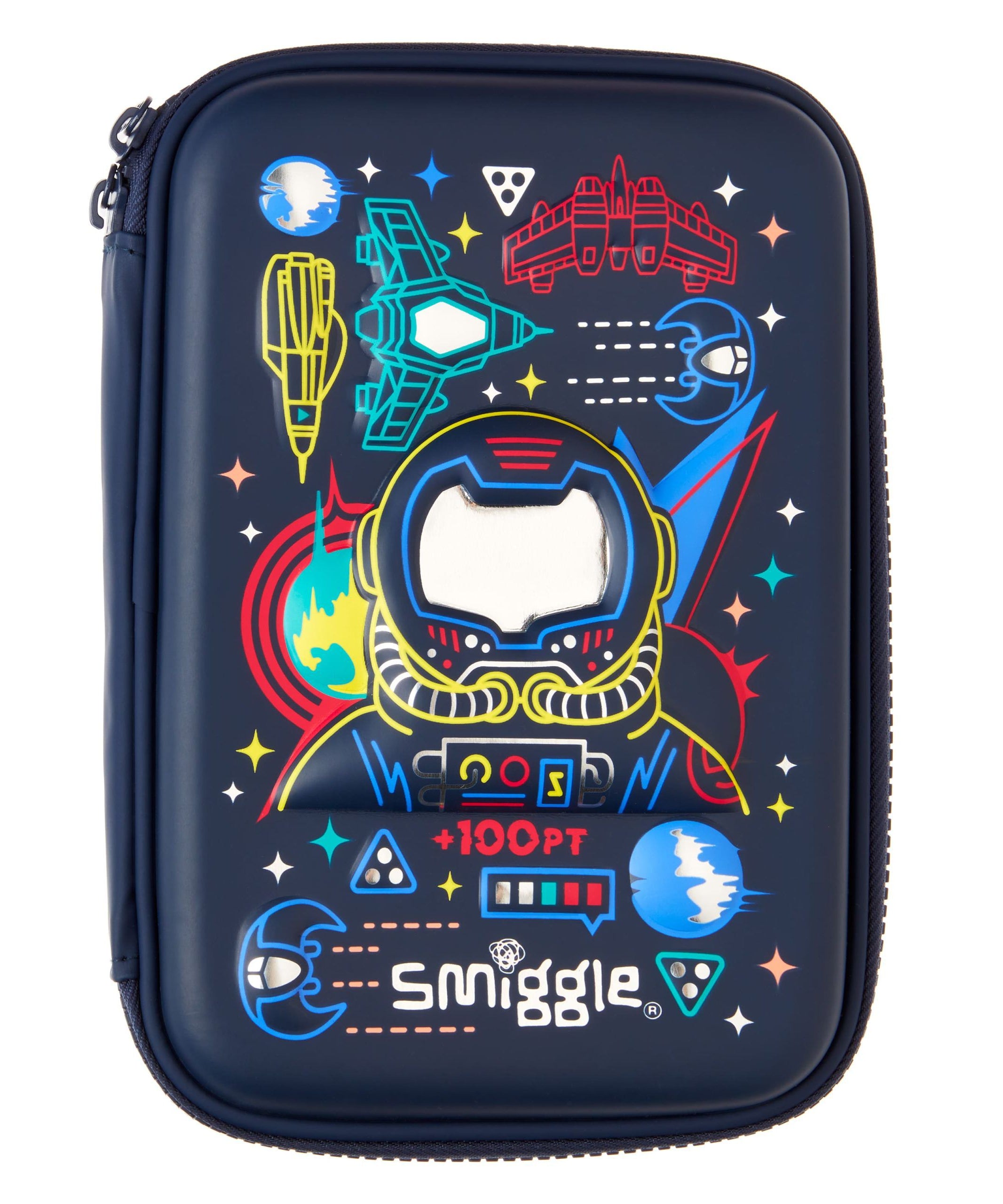 Smiggle - Beyond 3D Kabartmalı Astronot Kalem Kutusu-Dinossi