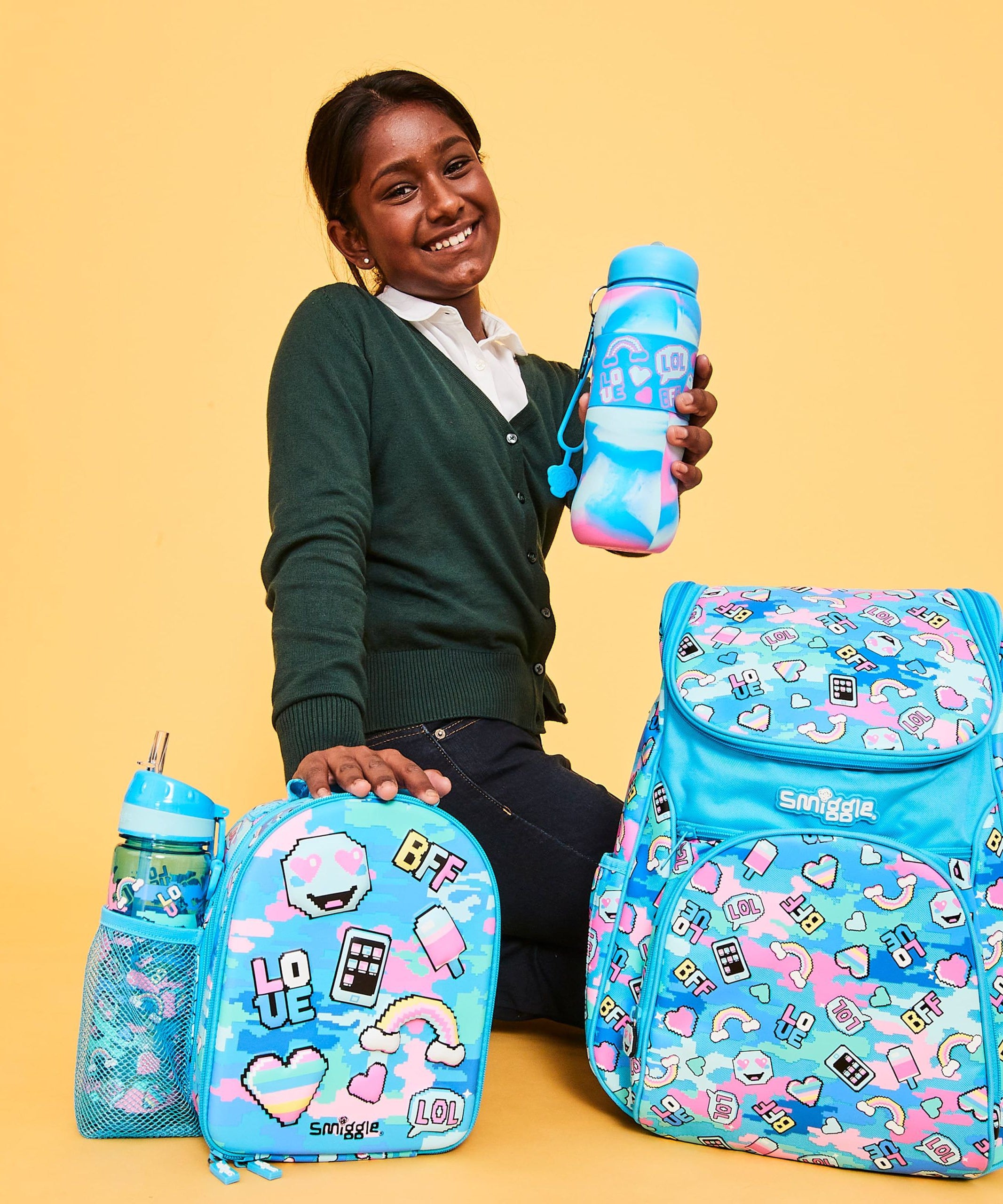 Smiggle - Hide Access Mavi Sırt Çantası-Dinossi