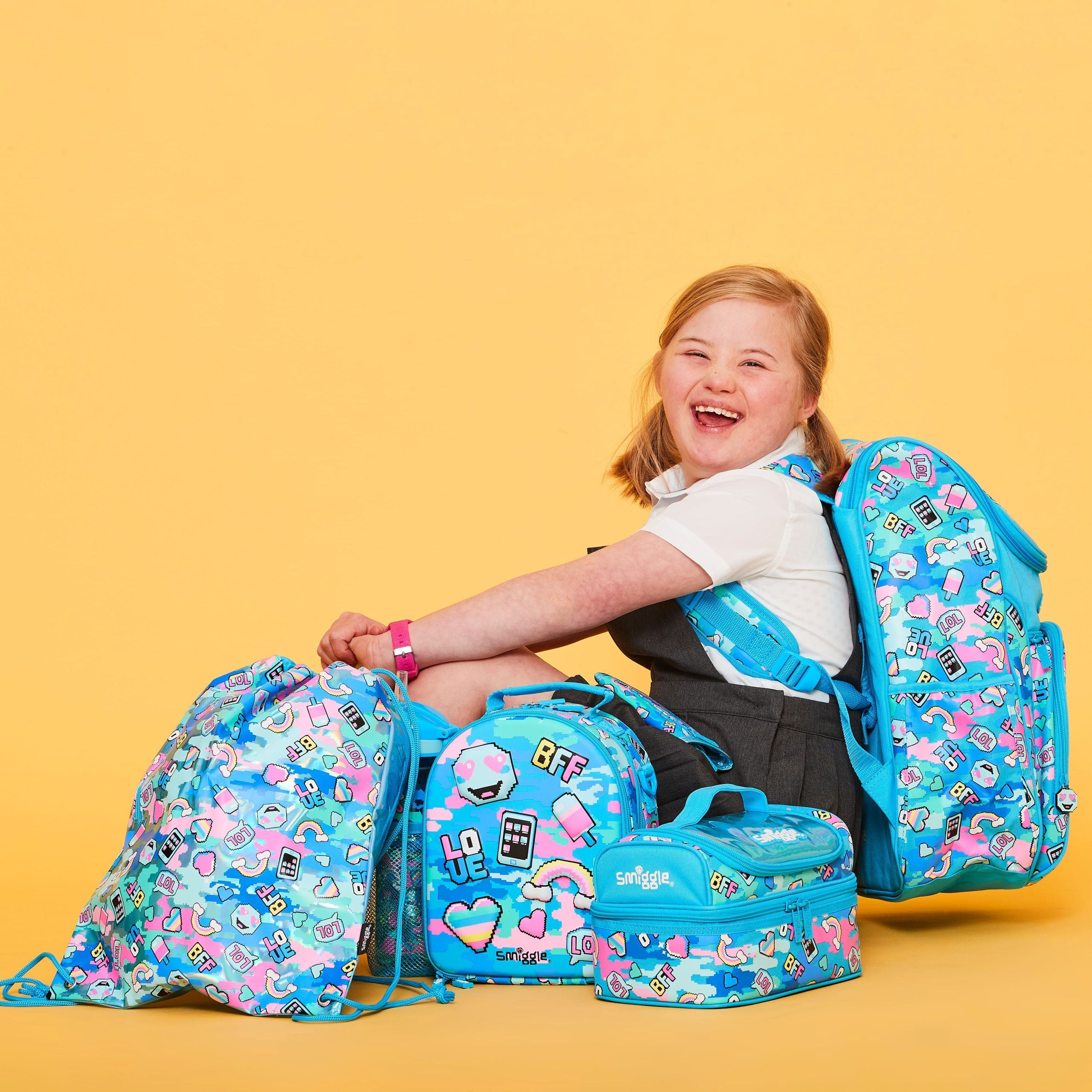 Smiggle - Hide Access Mavi Sırt Çantası-Dinossi