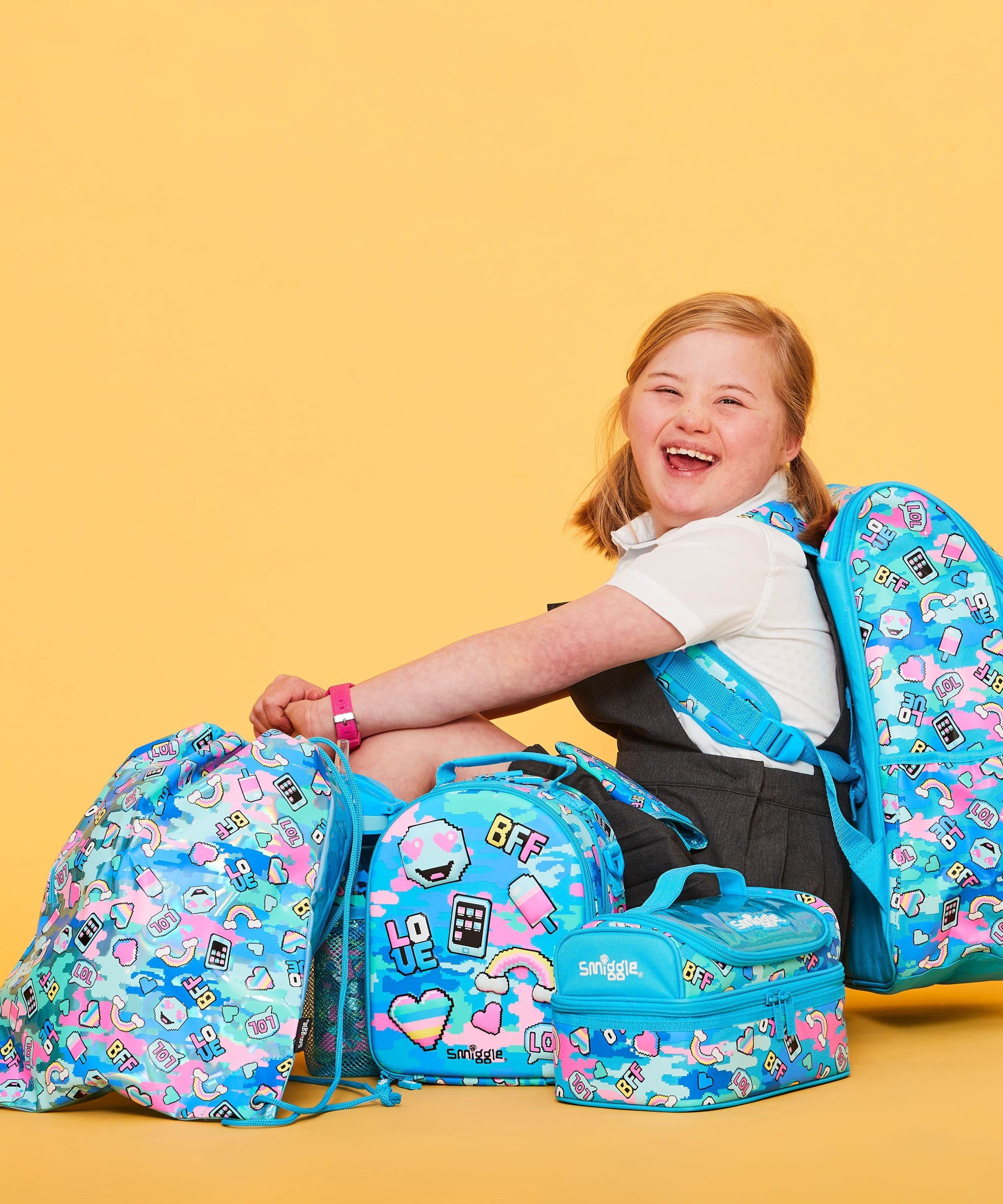 Smiggle - Hide Access Mavi Sırt Çantası-Dinossi