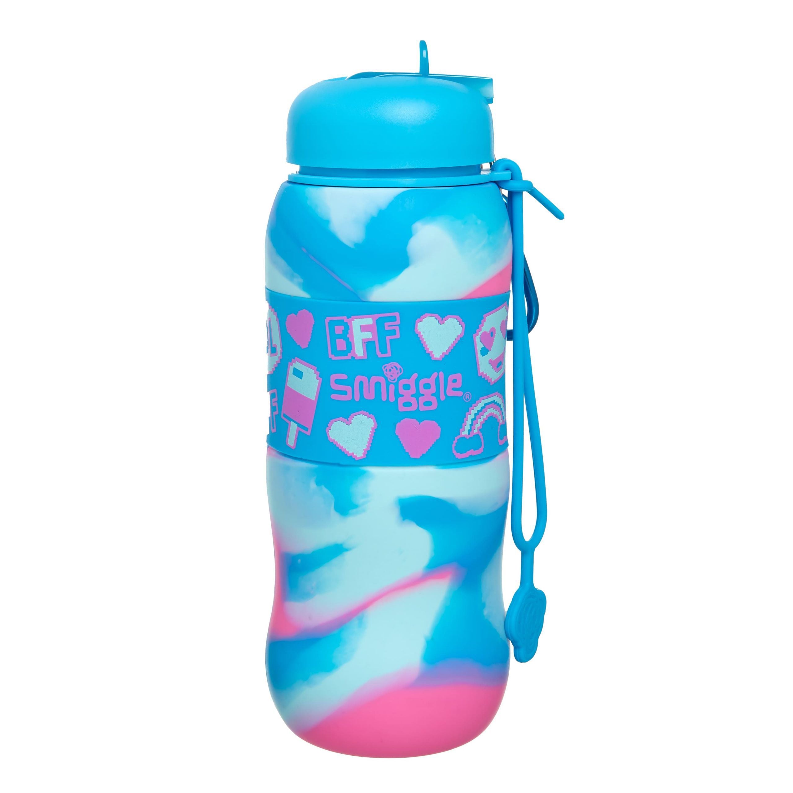 Smiggle - Hide Roll Silikon Katlanabilir Pipetli 600ML BPA İçermeyen Suluk-Dinossi