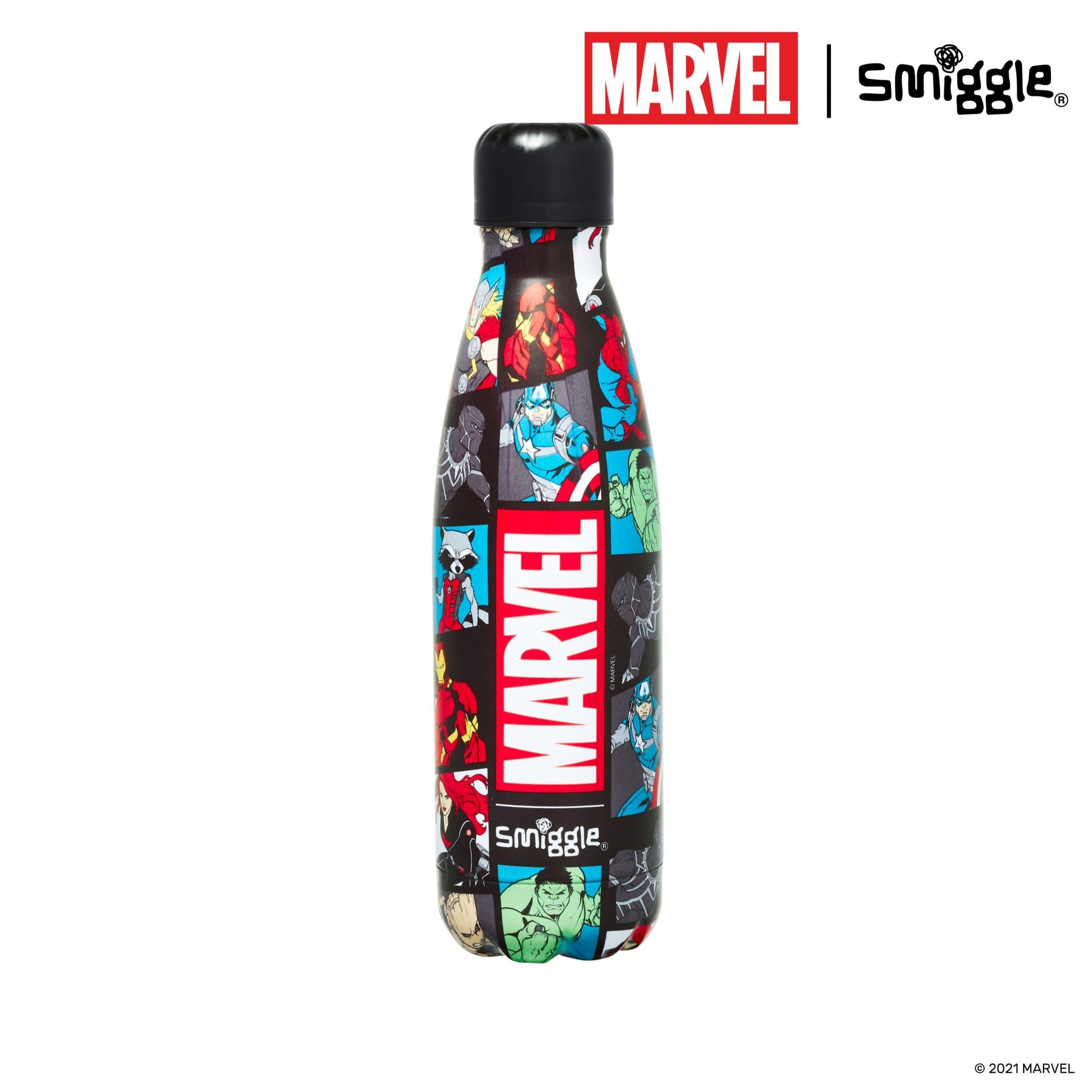 Smiggle - Marvel Paslanmaz Çelik İçecek Şişesi 500Ml-Dinossi
