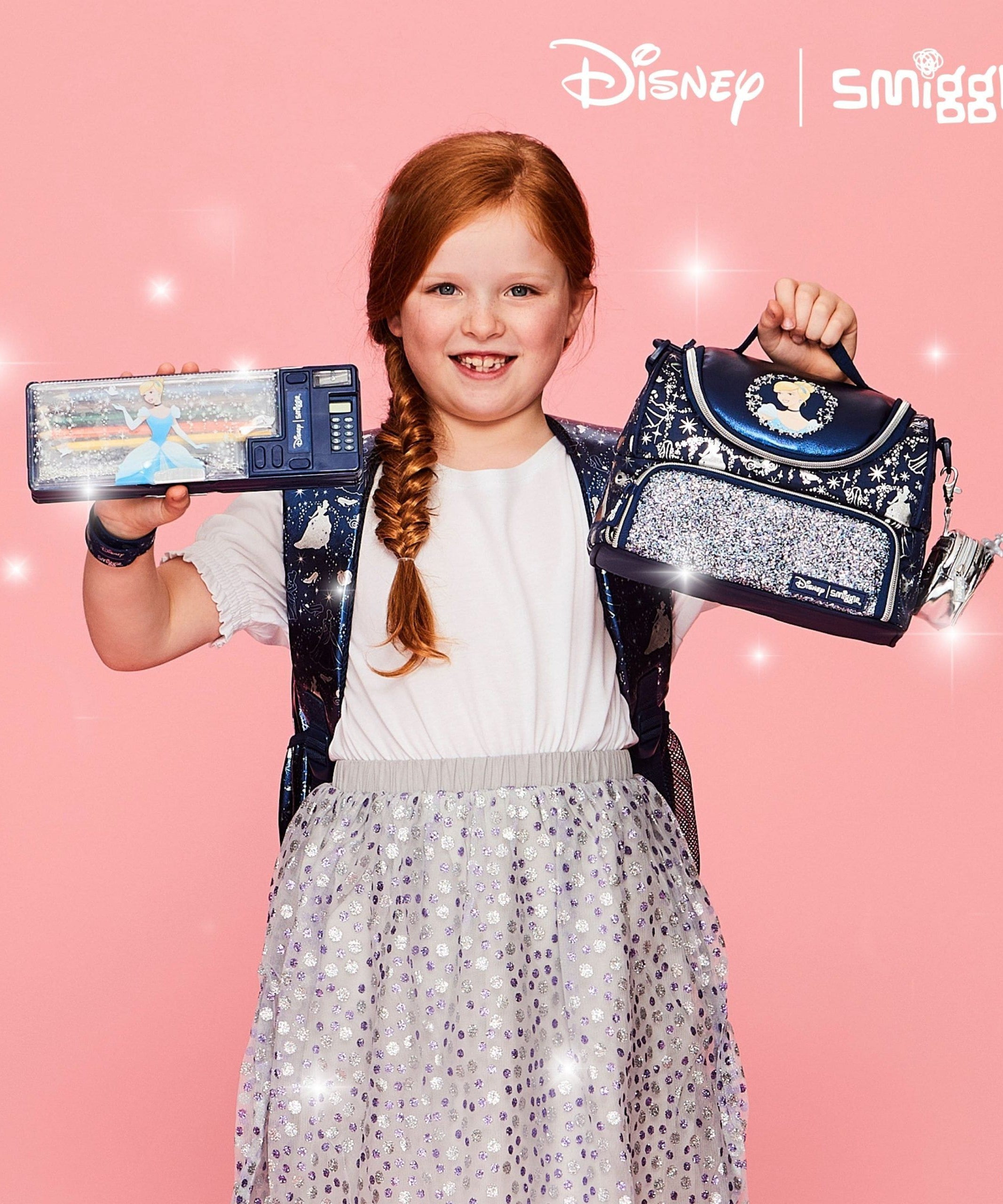 Smiggle - Disney Princess Sindirella Askılı Çift Katlı Beslenme Çantası-Dinossi