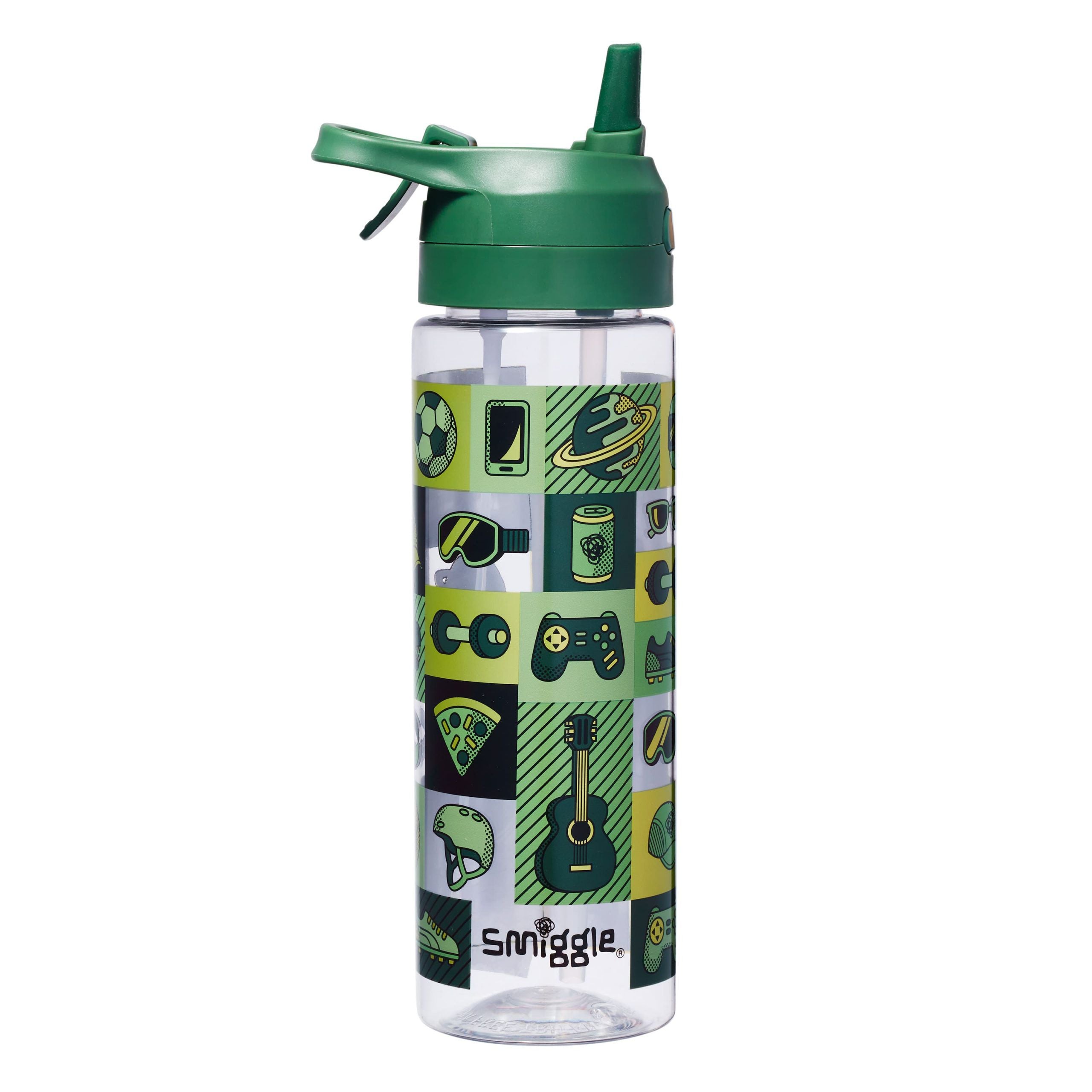 Smiggle - Su Püskürtmeli Pipetli 700ML BPA İçermeyen Suluk-Dinossi