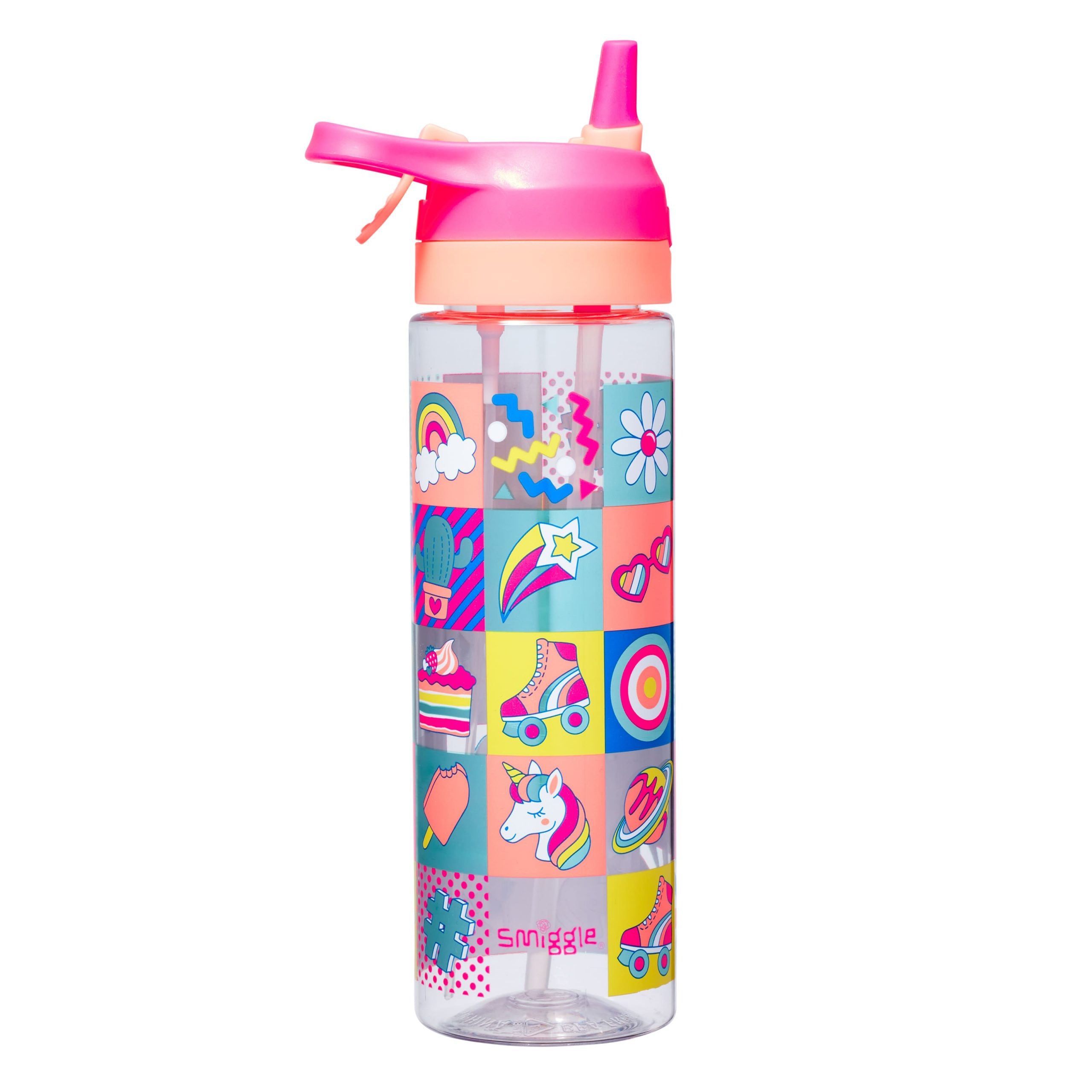 Smiggle - Su Püskürtmeli Pipetli 700ML BPA İçermeyen Suluk-Dinossi