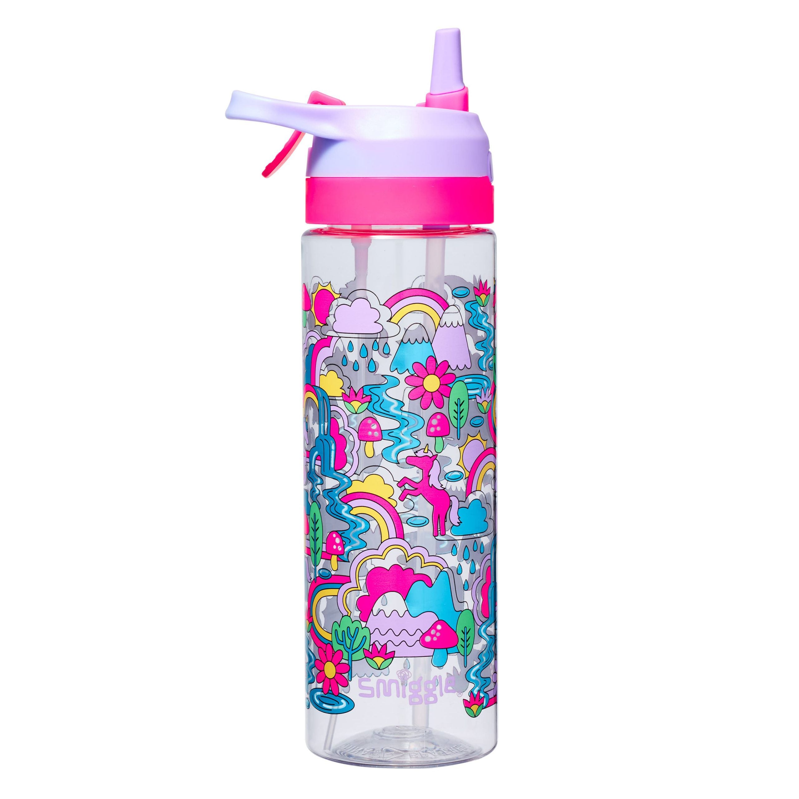 Smiggle - Su Püskürtmeli Pipetli 700ML BPA İçermeyen Suluk-Dinossi