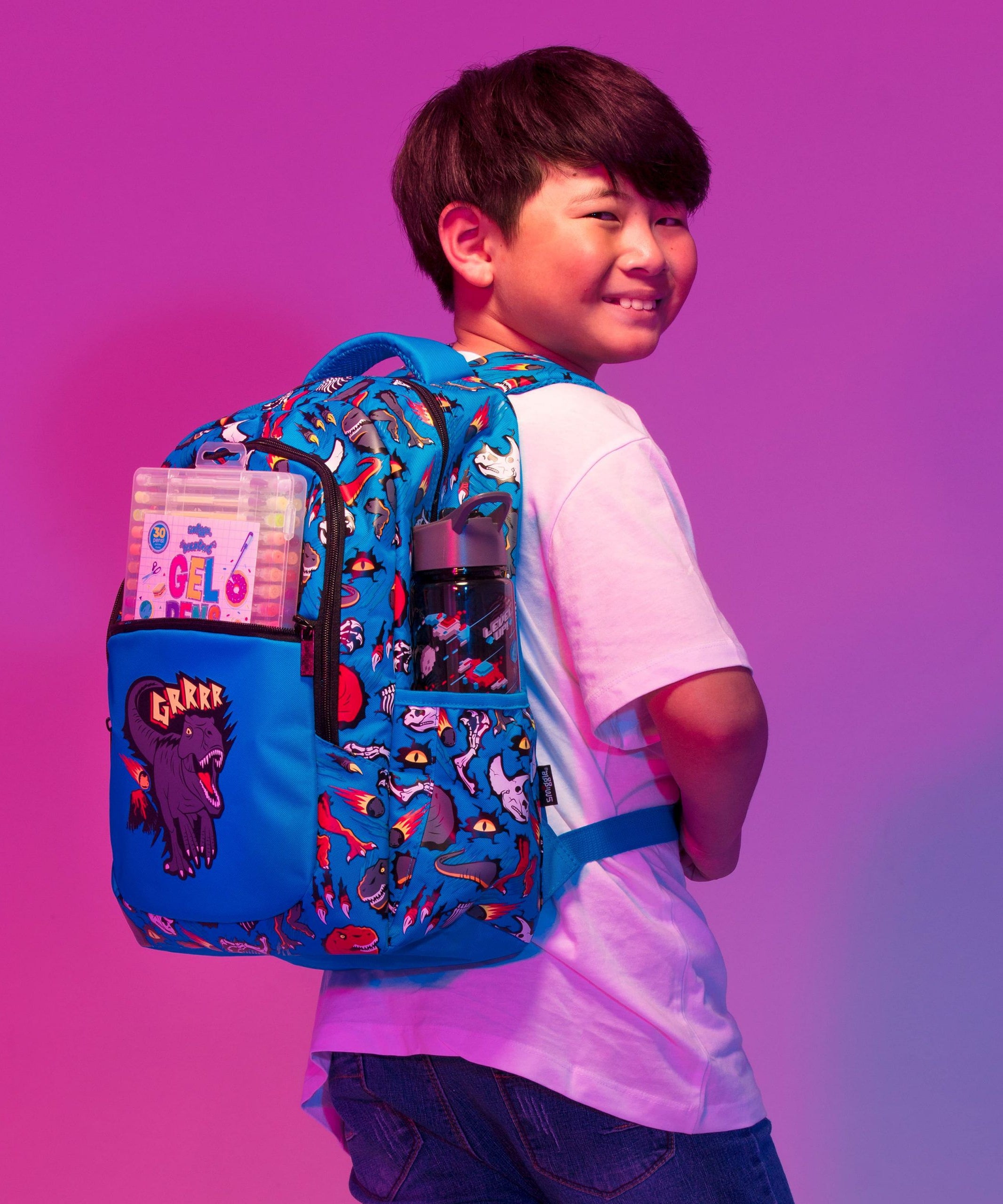 Smiggle - Peppy 4'lü Okul Çanta Seti-Dinossi