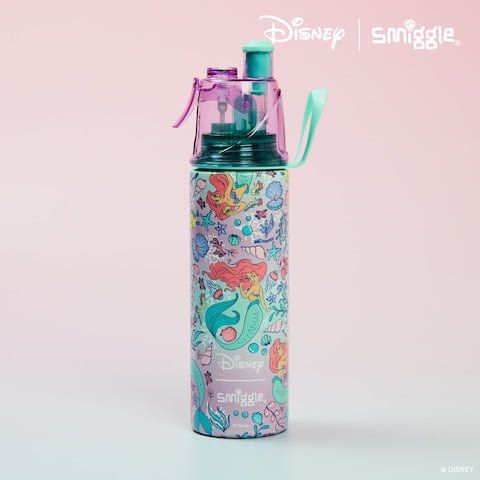 Smiggle - Disney Princess Su Püskürtmeli Paslanmaz Çelik Spritz Matara 500Ml-Dinossi