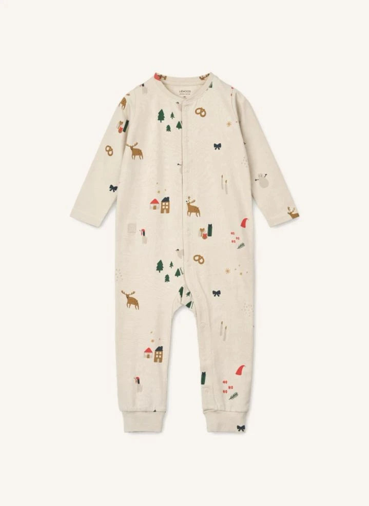 Liewood - Birk Noël organik pamuklu pijama | Ekru