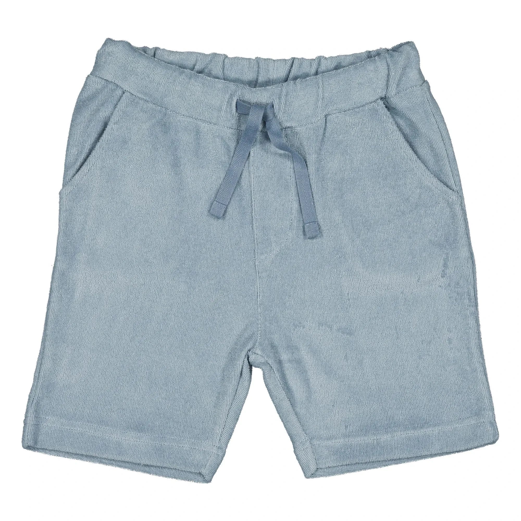 Louis Louise - Brooklyn Towel Fabric Bermuda Shorts | Gray Blue