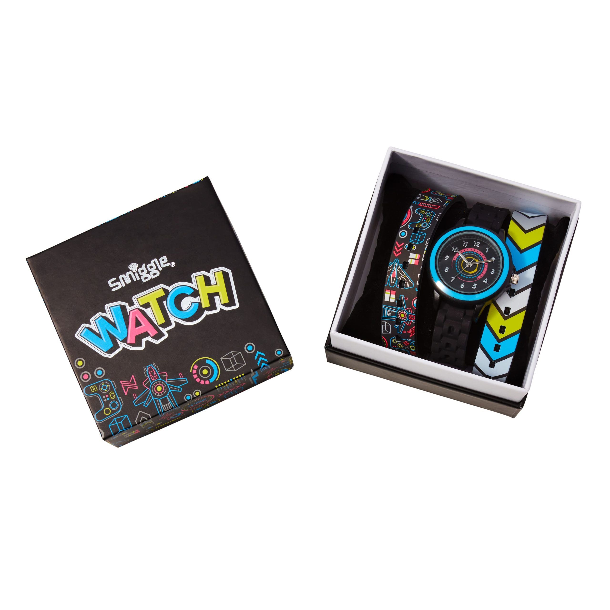 Smiggle - Siyah Değiştirilebilir Kordon Kayışlı Kol Saati-Dinossi