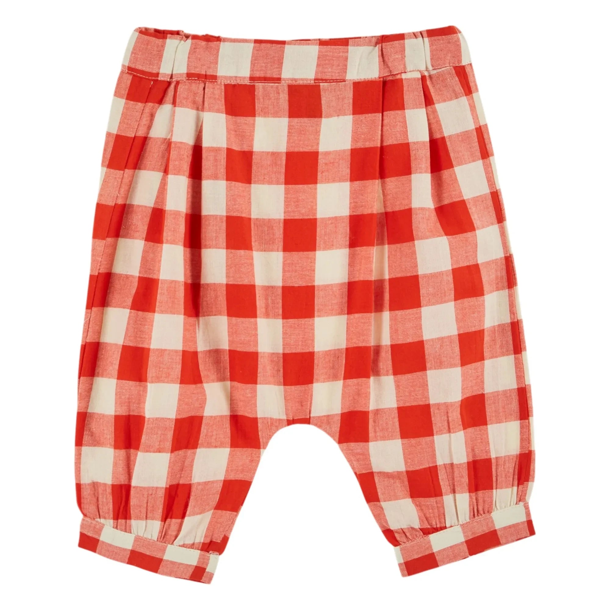 Emile et Ida - Vichy Organic Cotton Sarouel Pants | Red