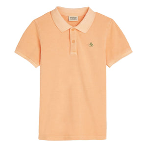 Scotch & Soda - Embroidered Logo Polo T-Shirt | Coral