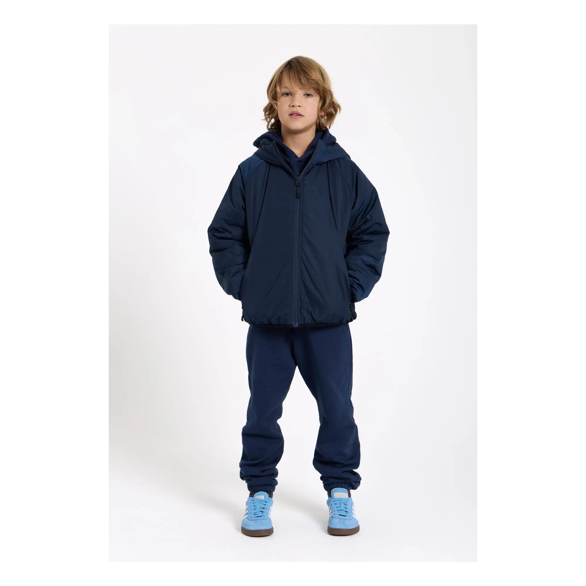 Smallable Kid - Washed blue organic cotton joggers