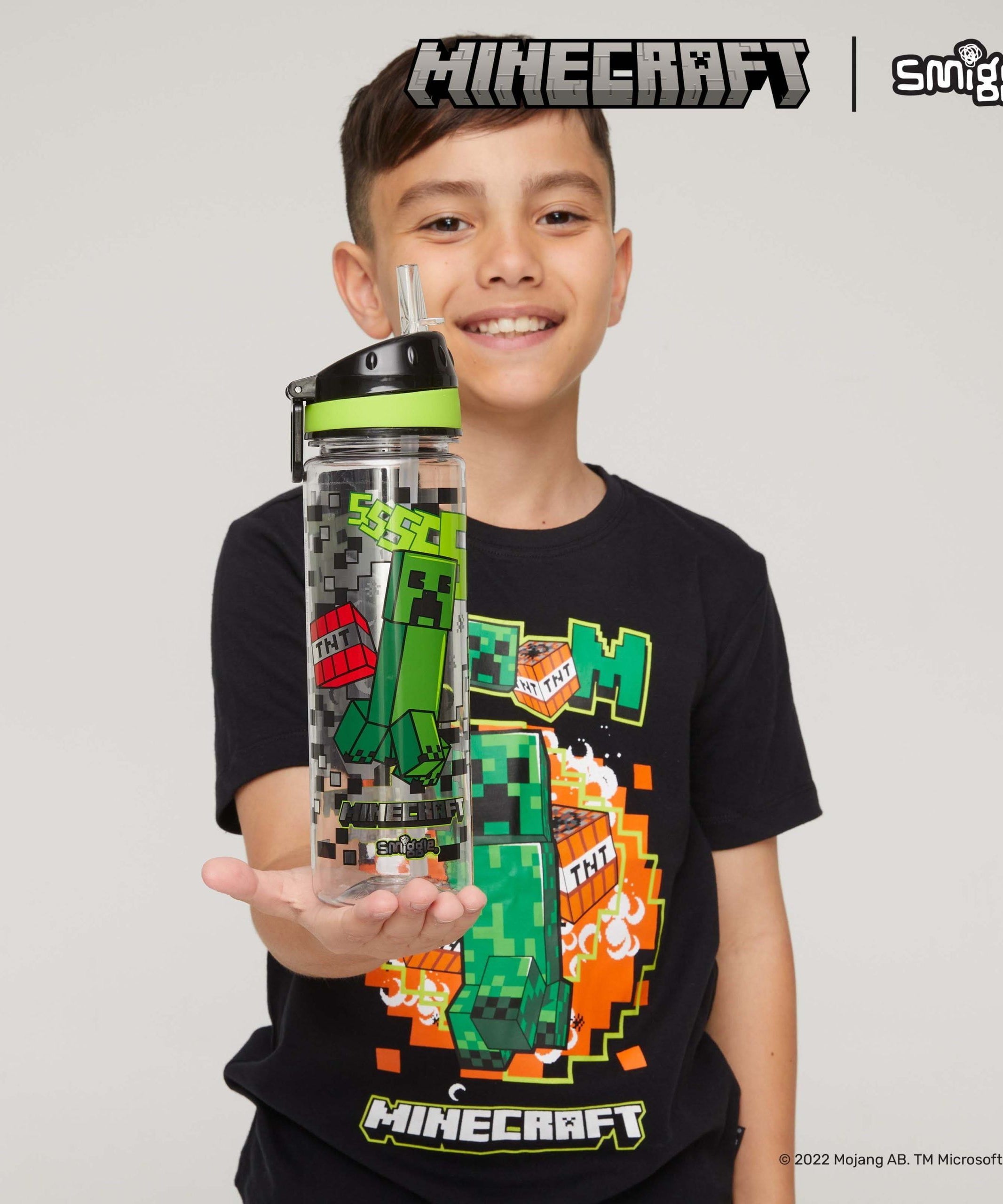 Smiggle - Minecraft Pipetli 650ML BPA&apos;sız Suluk-Dinossi
