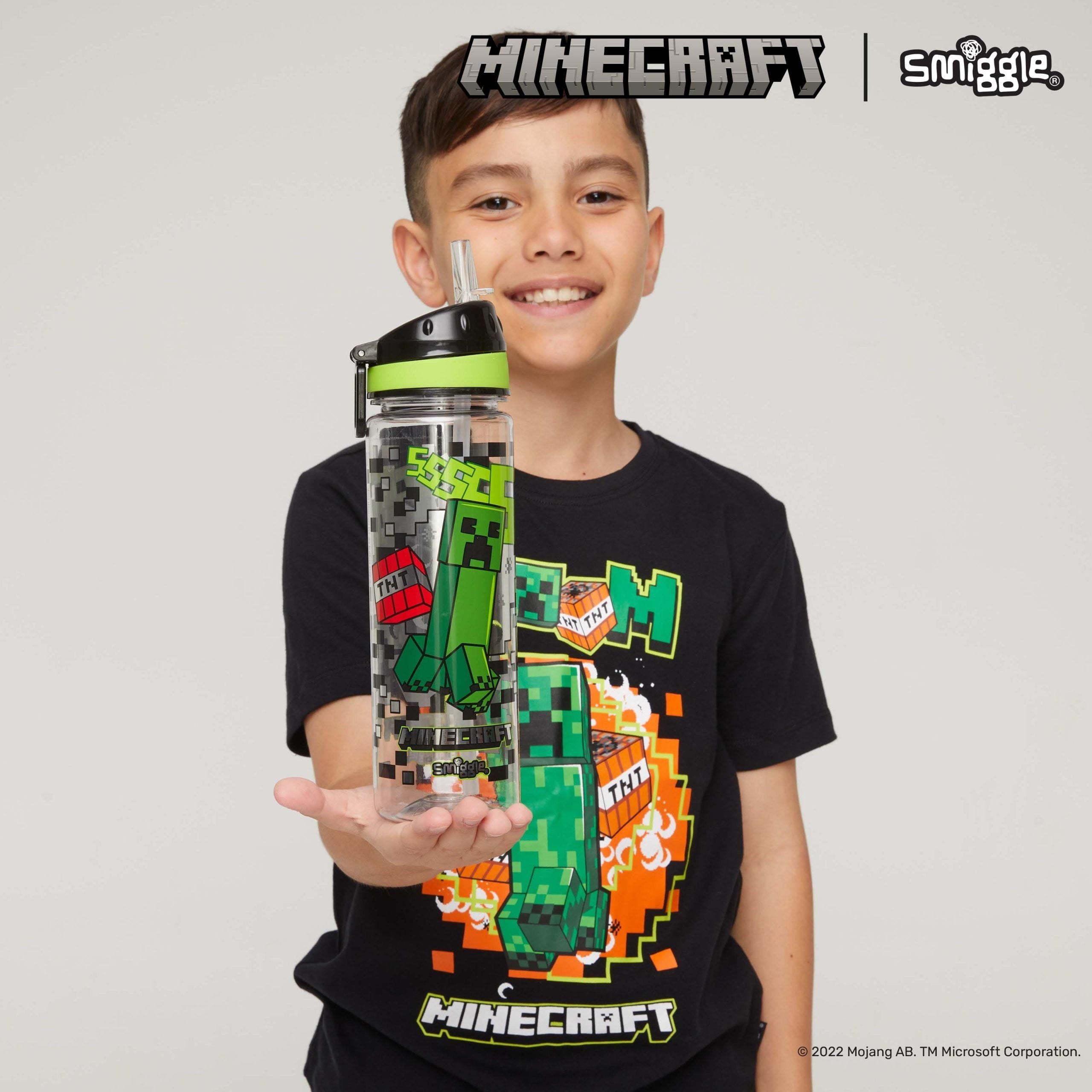 Smiggle - Minecraft Pipetli 650ML BPA&apos;sız Suluk-Dinossi