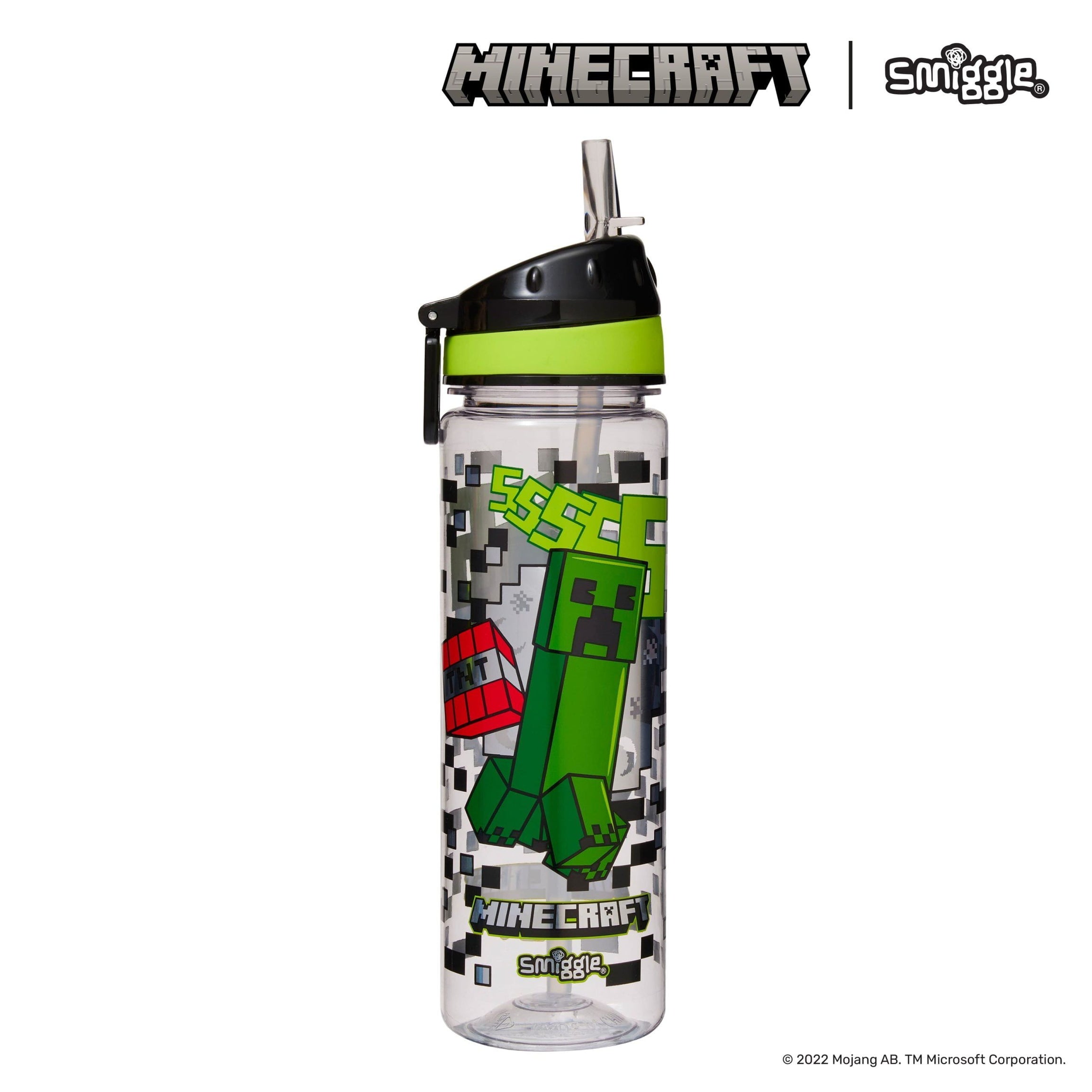 Smiggle - Minecraft Pipetli 650ML BPA'sız Suluk-Dinossi