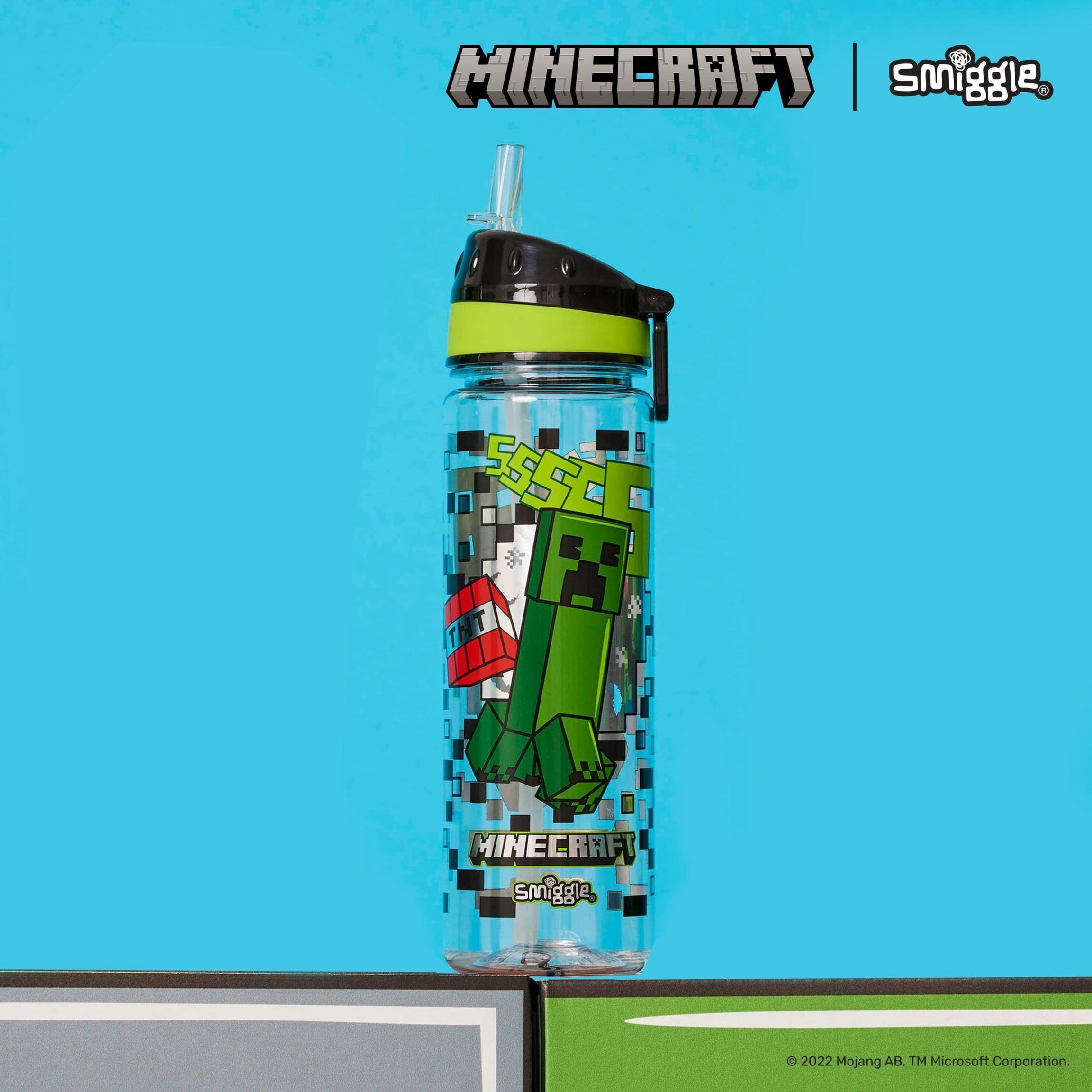 Smiggle - Minecraft Pipetli 650ML BPA'sız Suluk-Dinossi