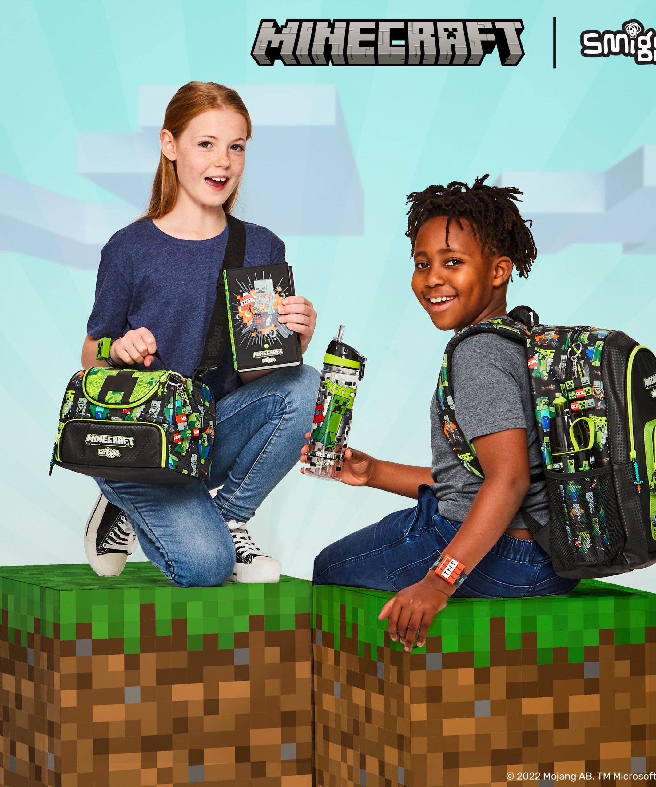 Smiggle - Minecraft Pipetli 650ML BPA&apos;sız Suluk-Dinossi