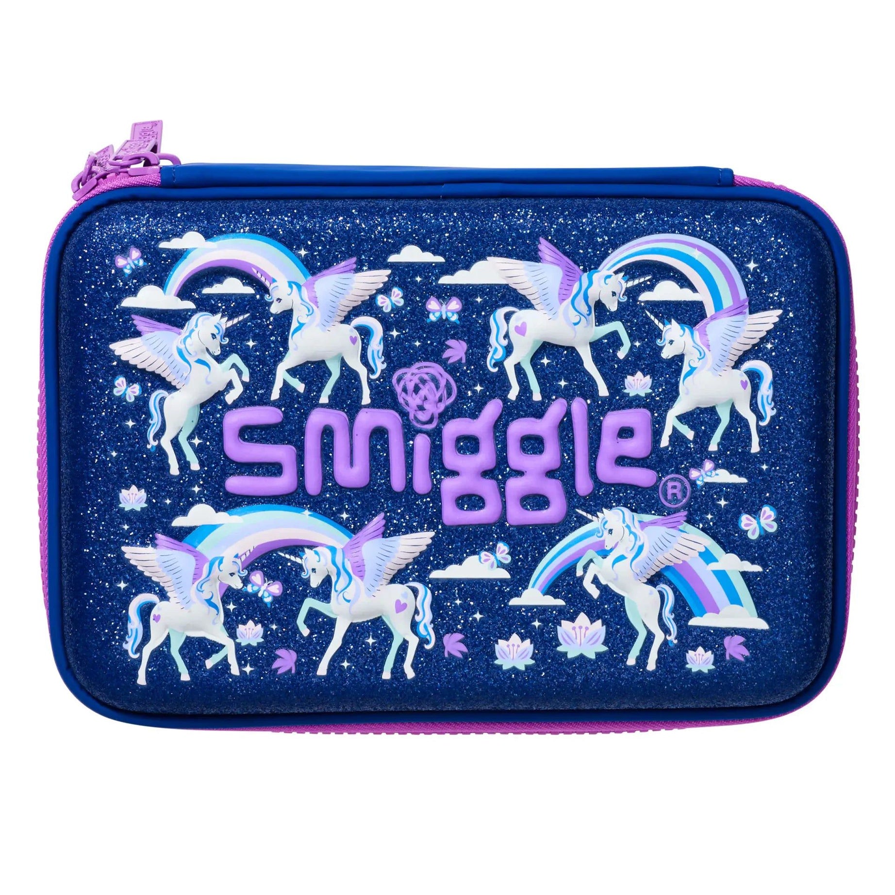 Smiggle - Away Hardtop Unicorn İki Katlı Kalem Kutusu-Dinossi