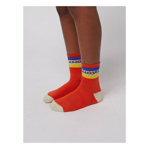 Bobo Choses - Organic Cotton Striped Socks | Red