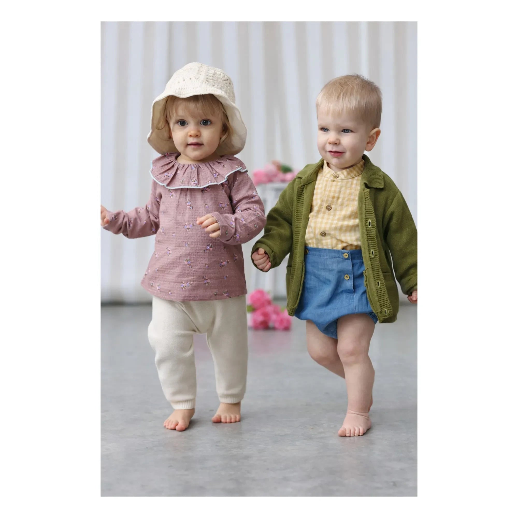 Lililotte - Charline Fleurie Organic Cotton Blouse | Powder Pink