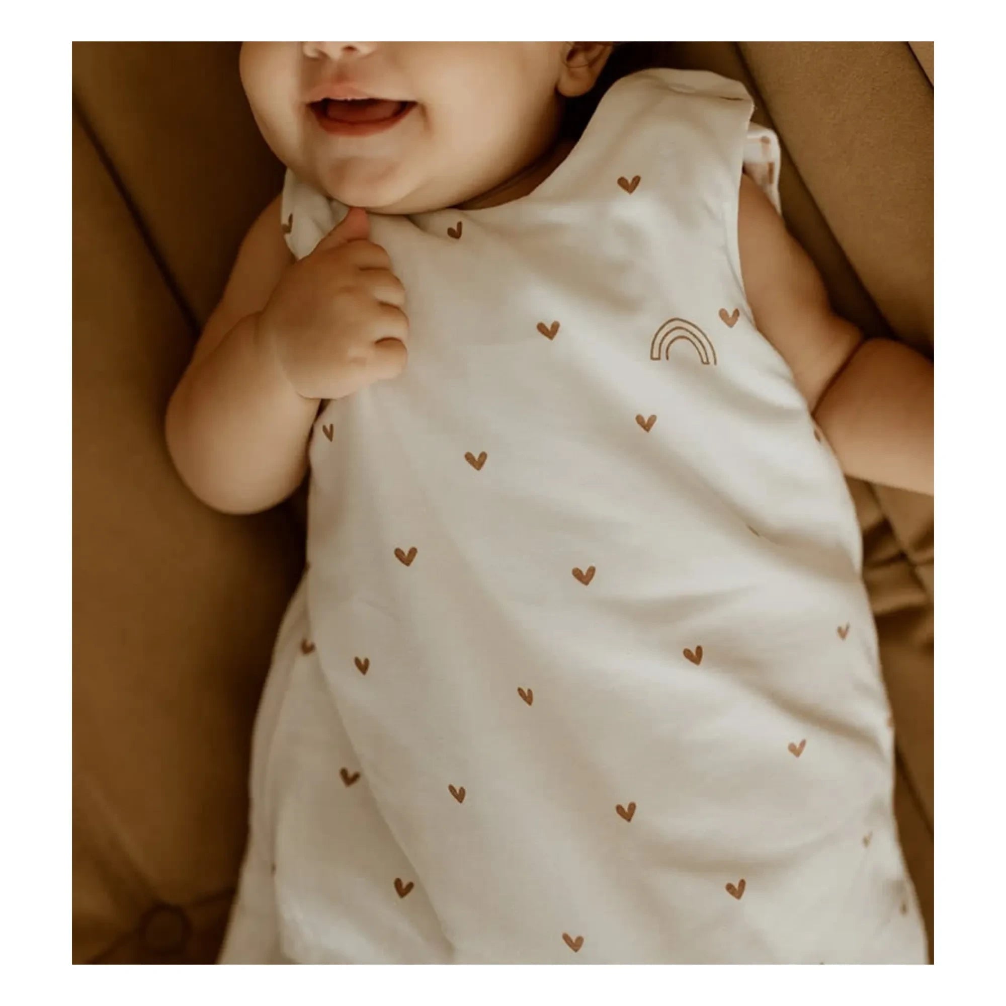 Les Petites Billes - Vichy multi-season reversible sleeping bag | Terracotta