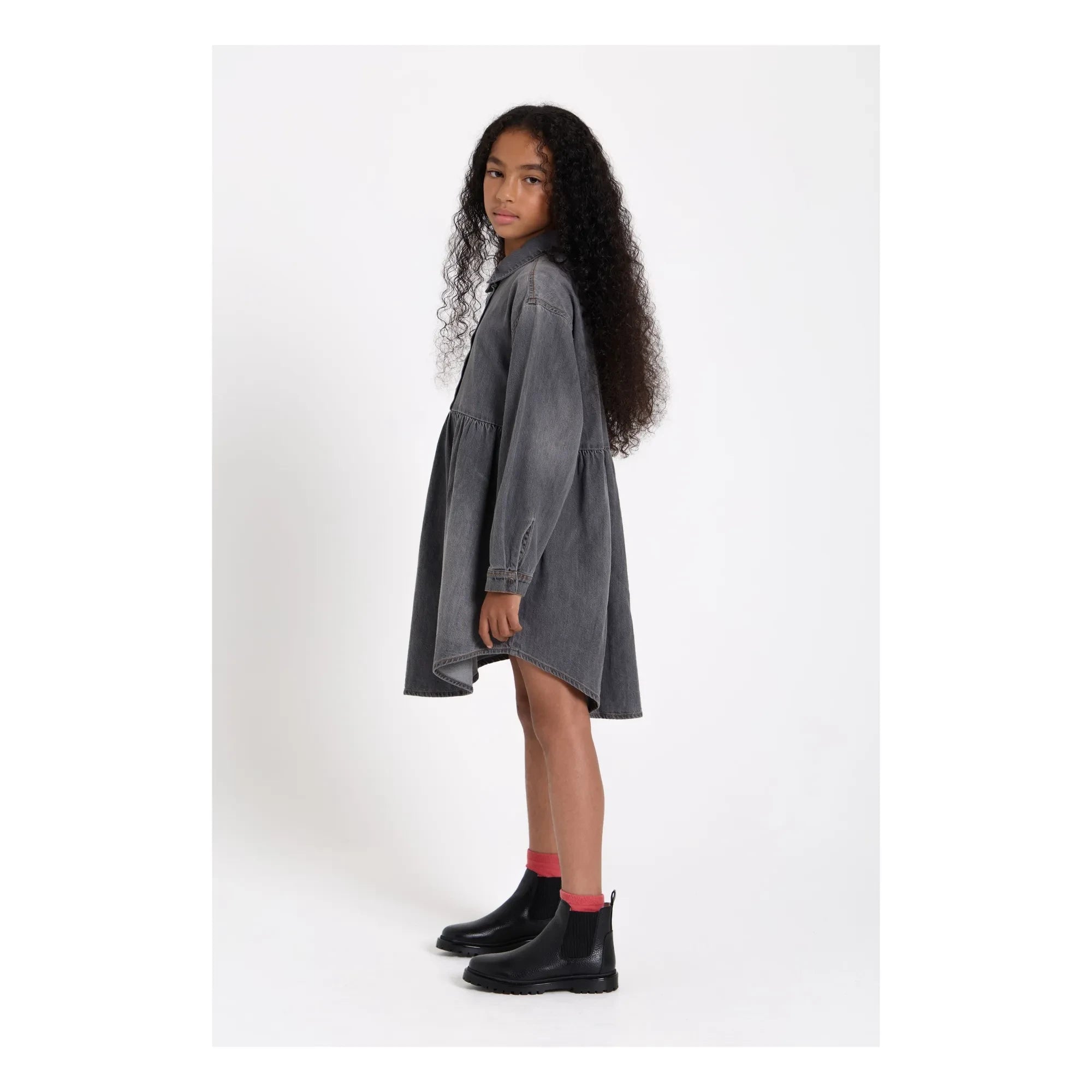 Finger in the Nose - Darlin Denim Dress | Gray Denim