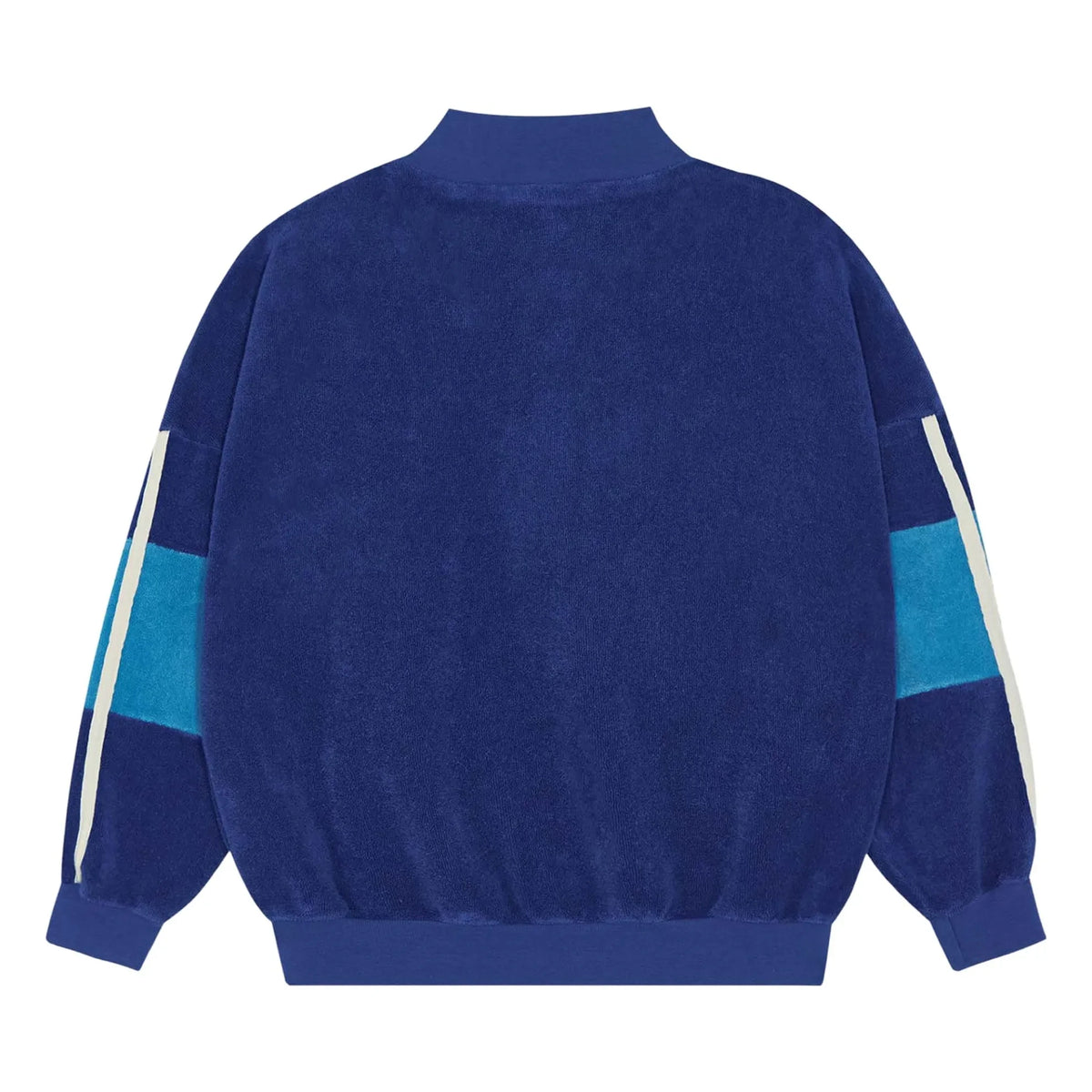 The Campamento - Color-Blocked Terry Zip-Up Sweat Top | Navy Blue