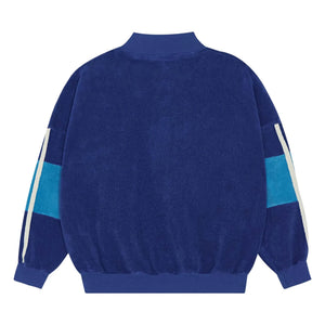 The Campamento - Color-Blocked Terry Zip-Up Sweat Top | Navy Blue