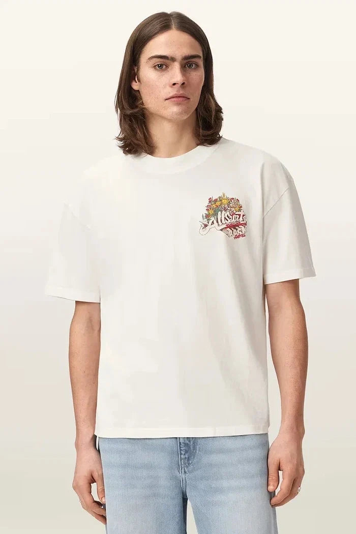 AllSaints Erkek Pamuklu Oversize Tişört ROQUE