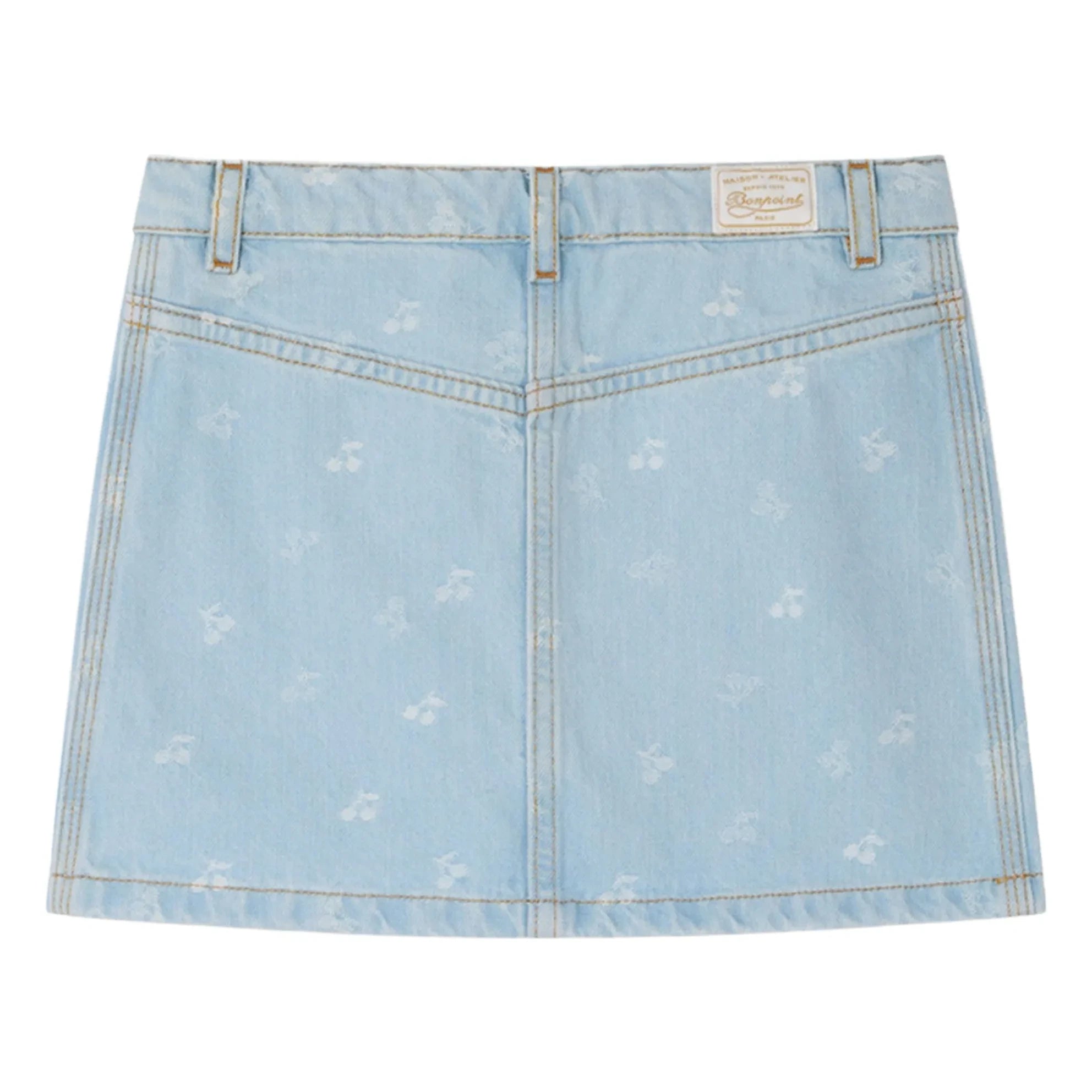 Bonpoint - Tison Cerises Denim Skirt | Light Blue