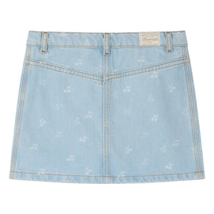 Bonpoint - Tison Cerises Denim Skirt | Light Blue