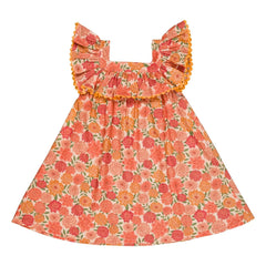 Loir - Paz Floral Organic Cotton Dress | Coral