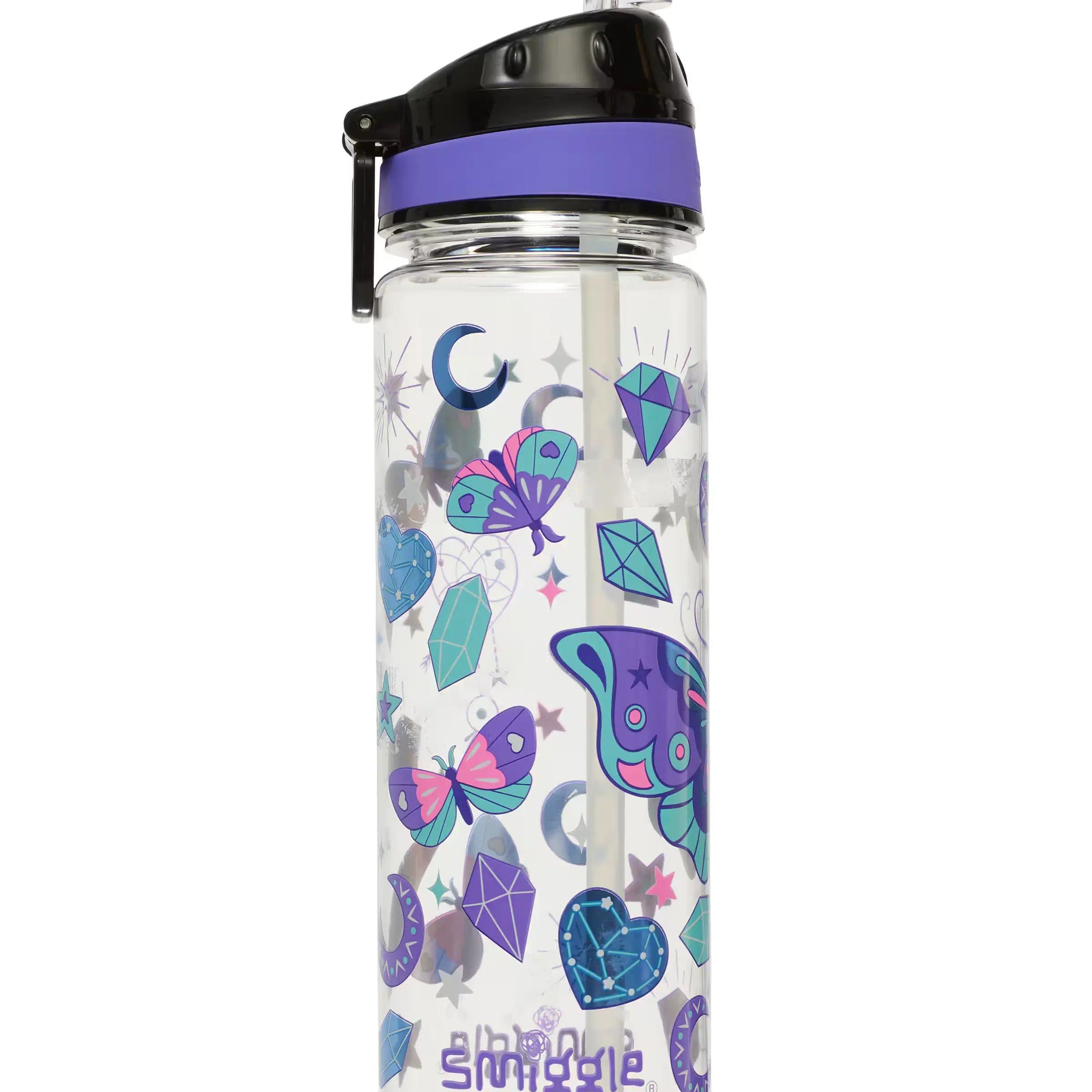 Smiggle - Fly High BPAsız 650ML Pipetli Suluk-Dinossi