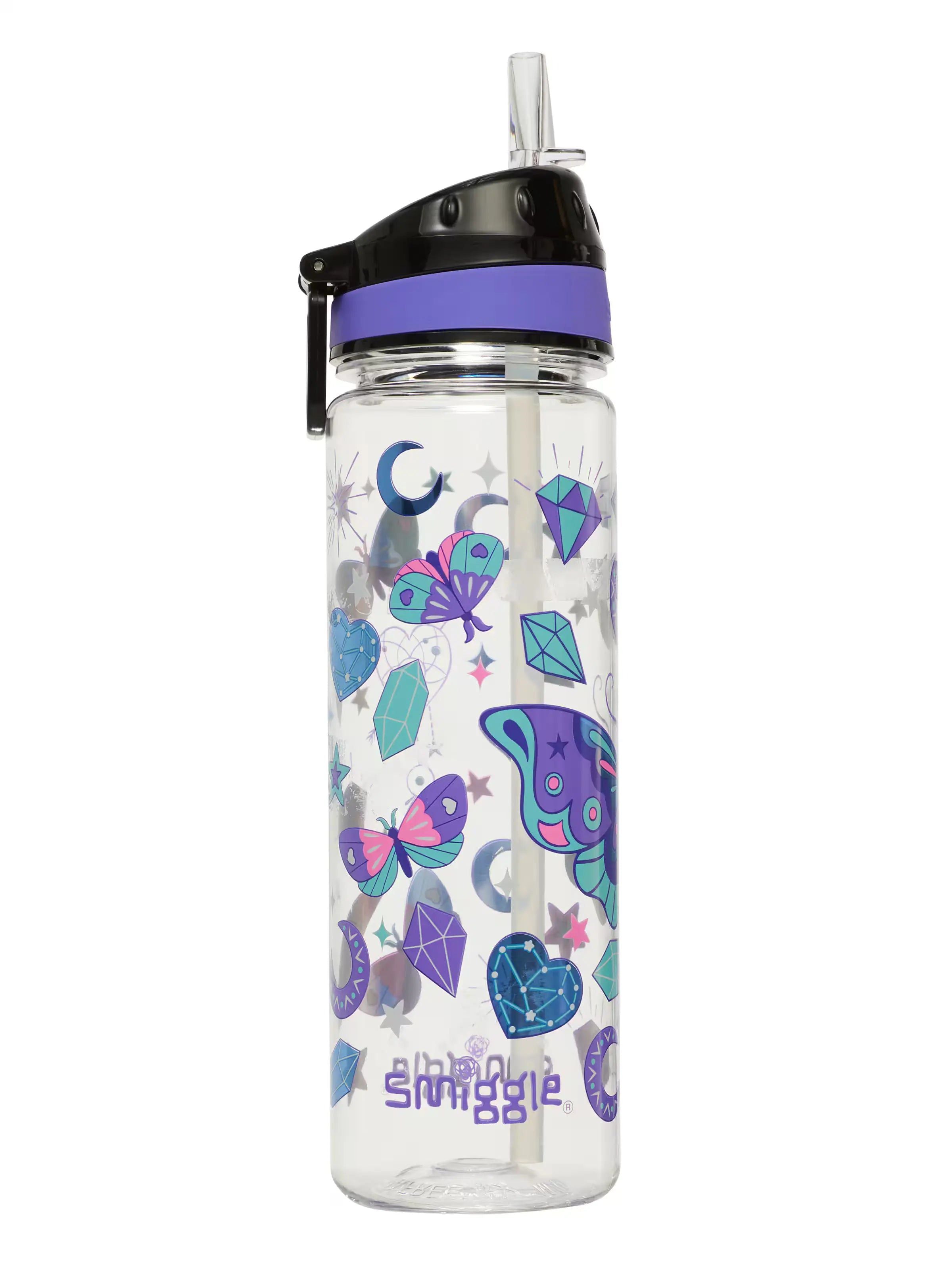 Smiggle - Fly High BPAsız 650ML Pipetli Suluk-Dinossi
