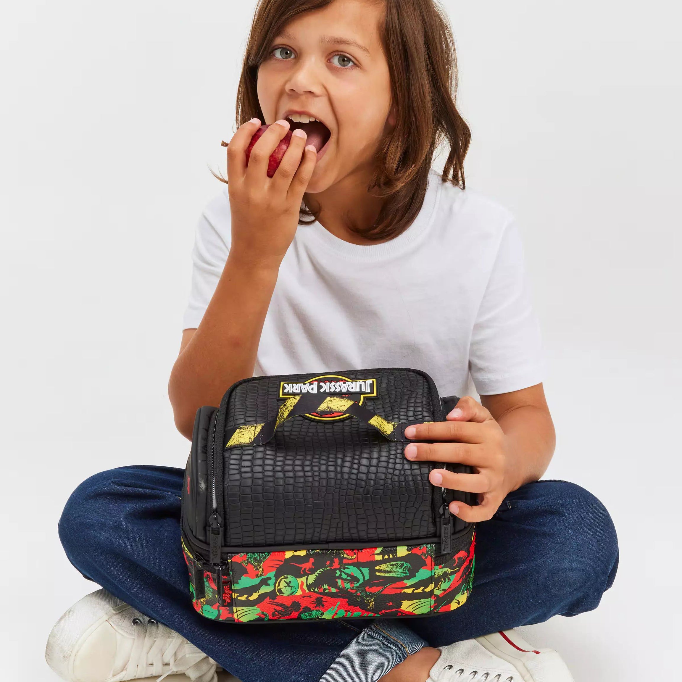 Smiggle - Jurassic Park Çift Katlı Beslenme Çantası-Dinossi