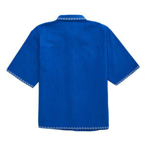 Maison Mangostan - Blue Embroidered Voile Shirt
