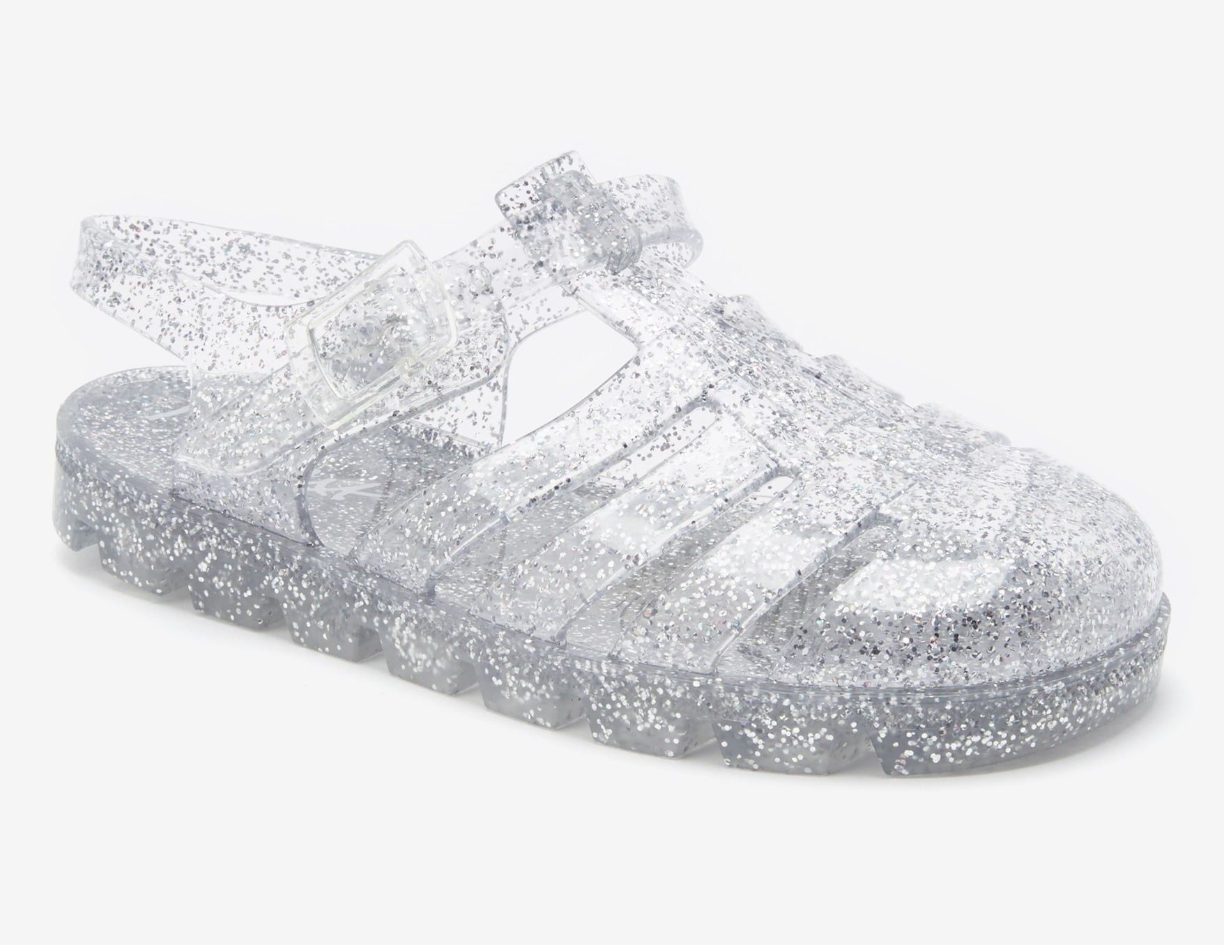 Next - Çocuk Jöle Simli Gümüş Sandalet - 28-Dinossi