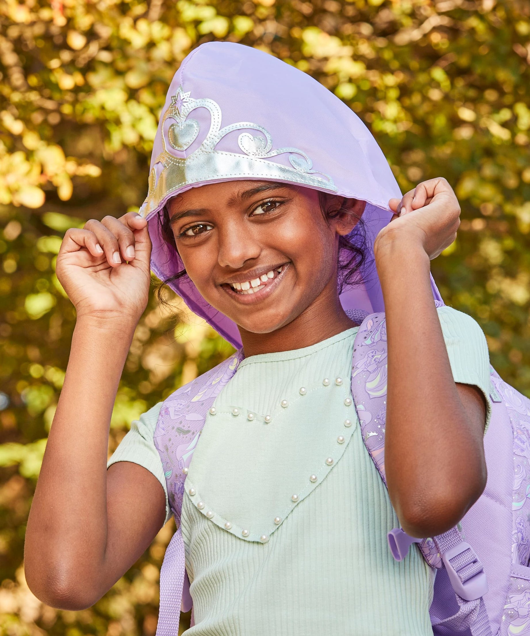 Smiggle - Disney Prenses Junior Kapşonlu Sırt Çantası-Dinossi