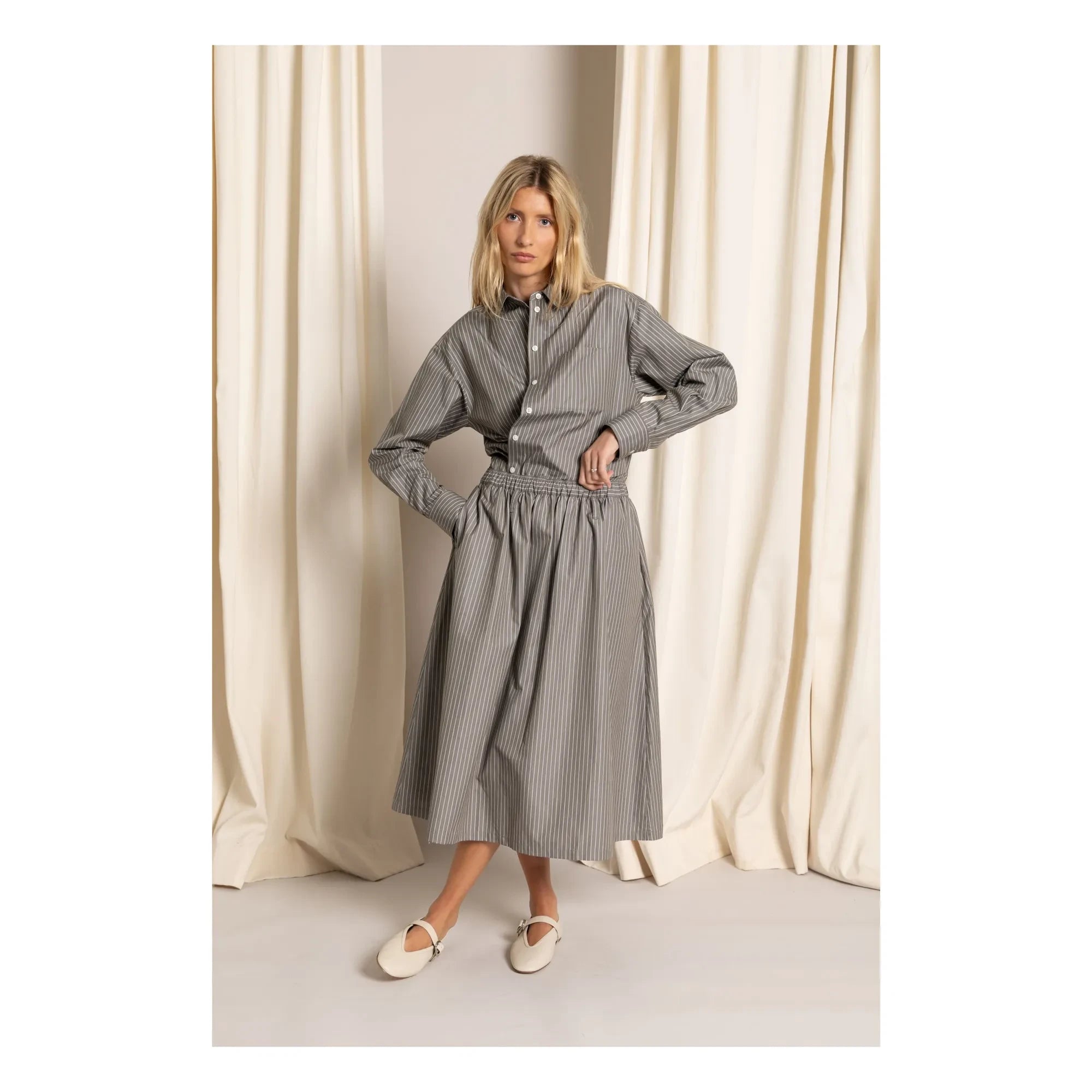Smallable Woman - Bruna Striped Skirt | Grey