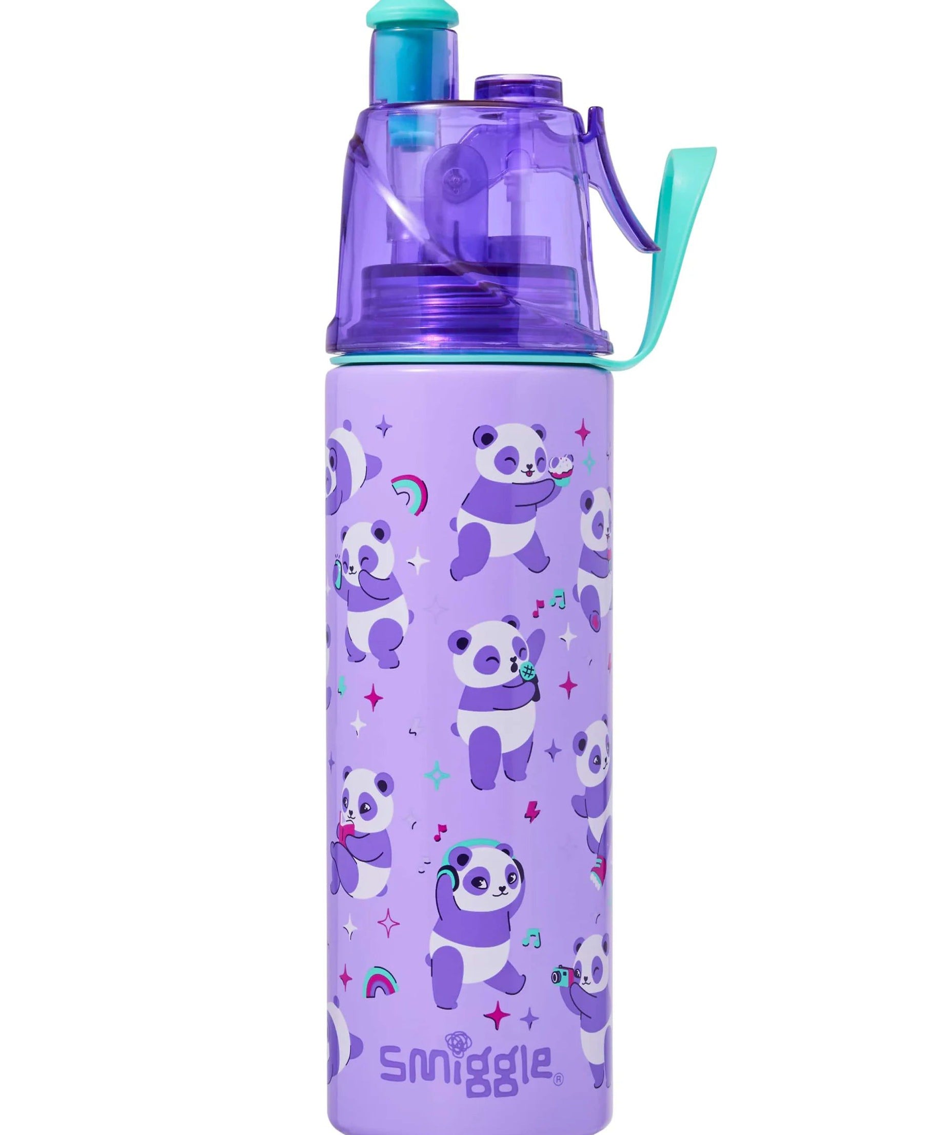 Smiggle - Livin Su Püskürtmeli 500ML Çelik Matara-Dinossi